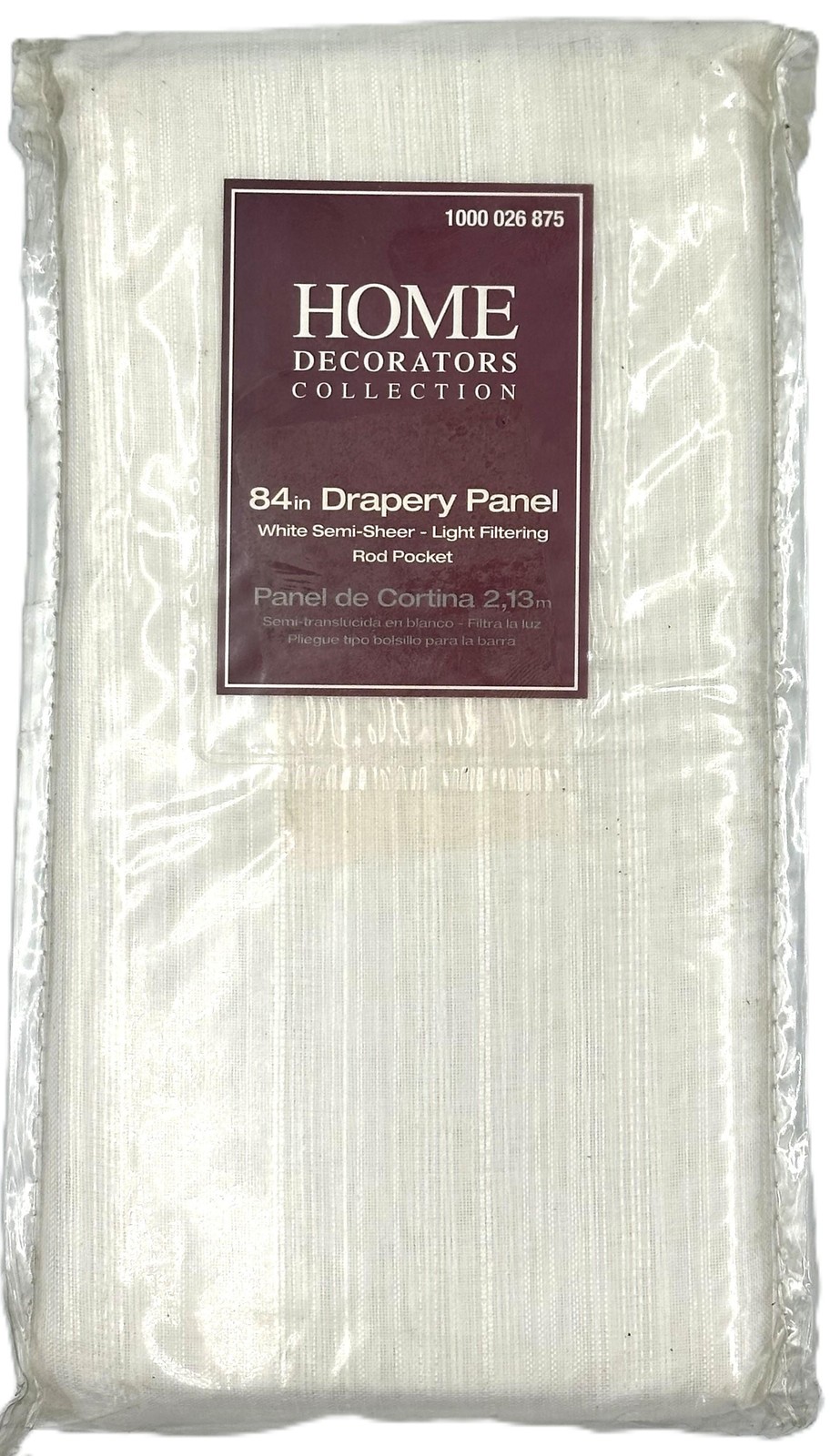 Home Decorators Collection White Polyester Rod Pocket Curtain 50in W x 84in L