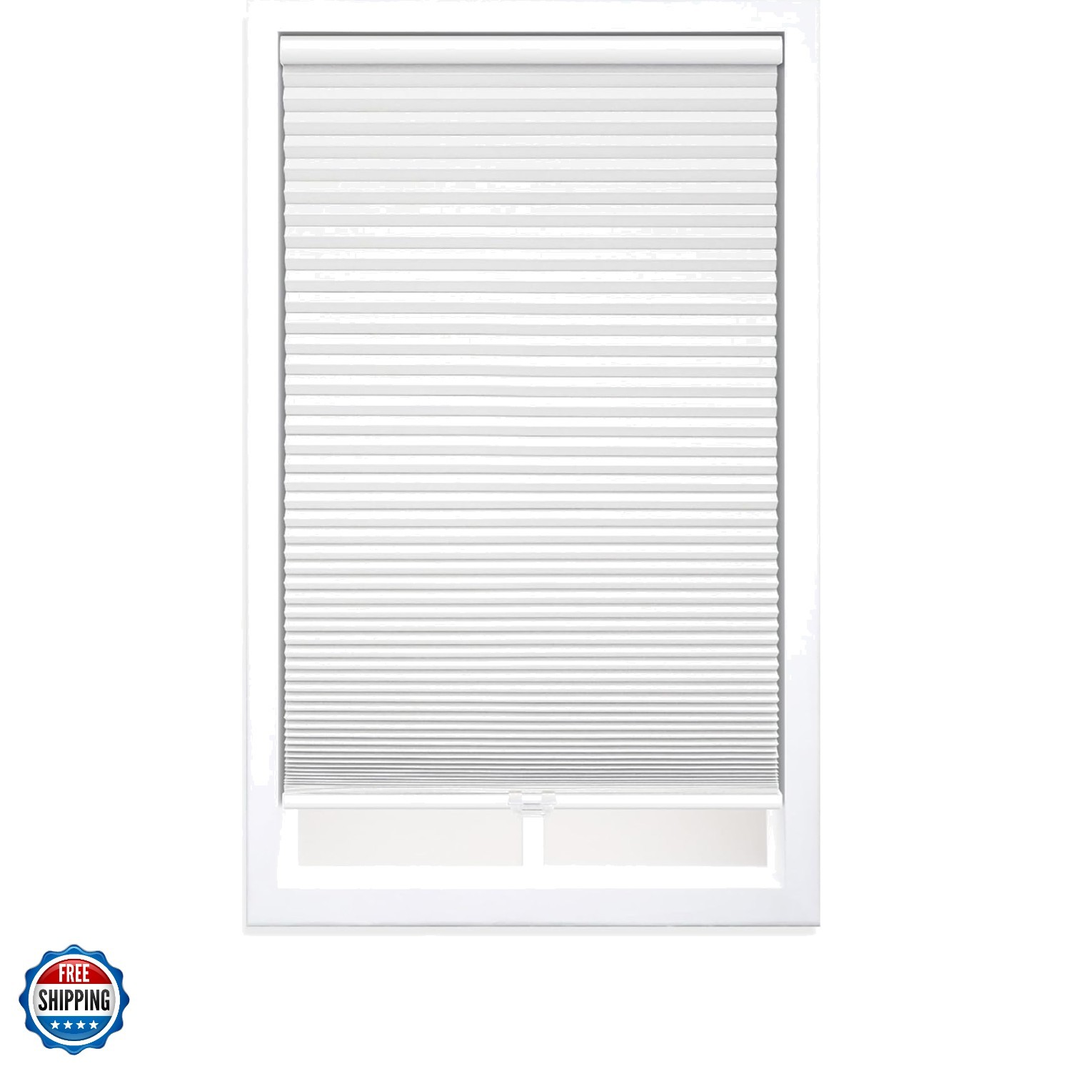 Cordless 1.5″ Blackout Cellular Shade, White, 29.5″ W x 36″ H