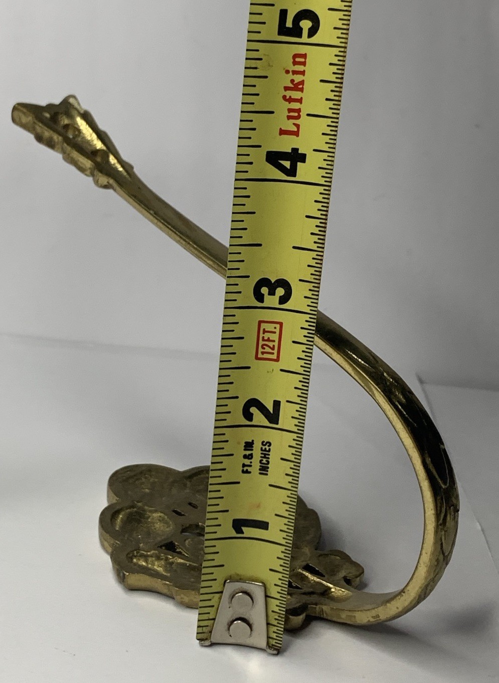 2 VTG Germany Cast Brass Floral Curtain Drapery Tiebacks Pole Holders Wall Hooks
