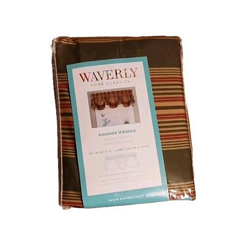 Waverly Home Classics Amanda Valance Sweetwater Stripe Olive NEW