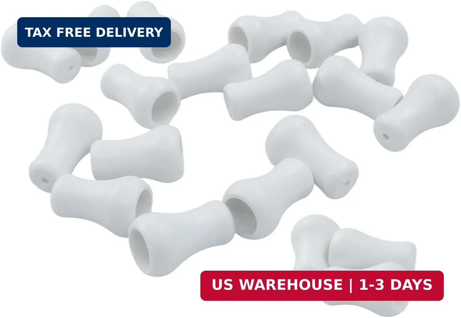 Window Blind Cord Knobs, White, 20 Pack | Plastic Cord Tassel Pulls, For Roman S