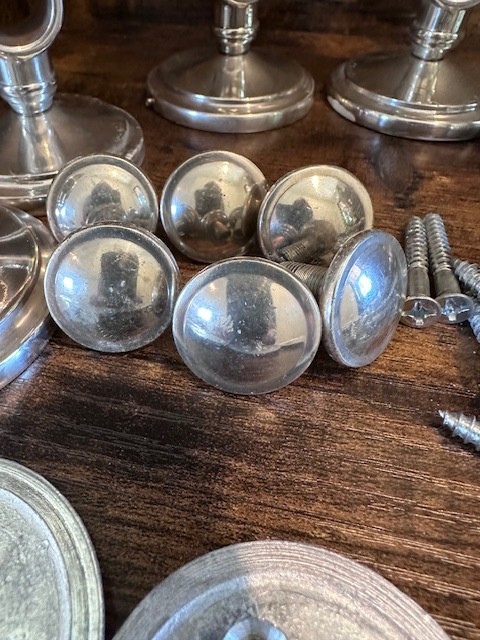 Restoration Hardware Estate Double-Rod Conversion (3) sets Silver w/6 end caps