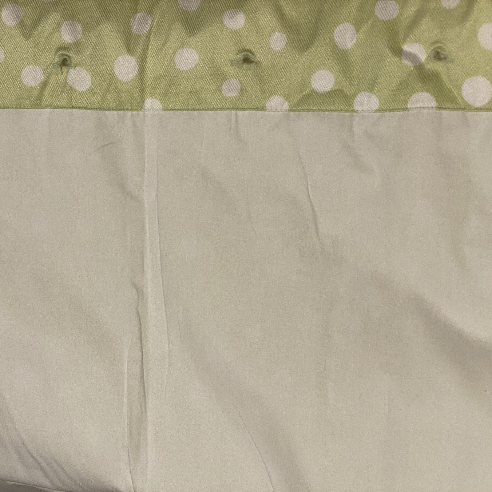 Pottery Barns Kids 44×63 in Lined Curtain Panels 2 Drapes Green White Polka Dot