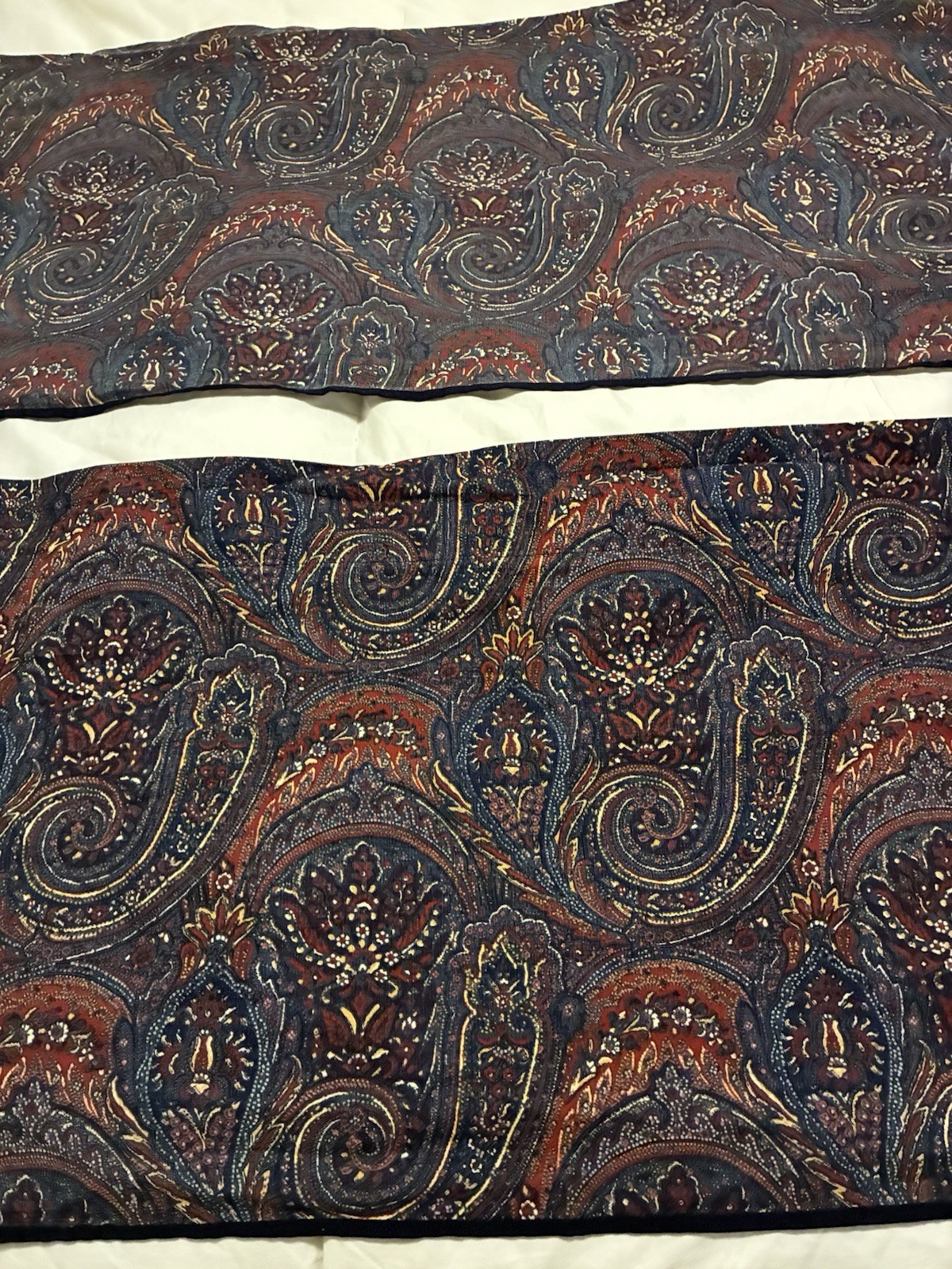 Chaps Ralph Lauren Valances SET/2 Paisley Indigo Isle Cotton Blue Red 80×18