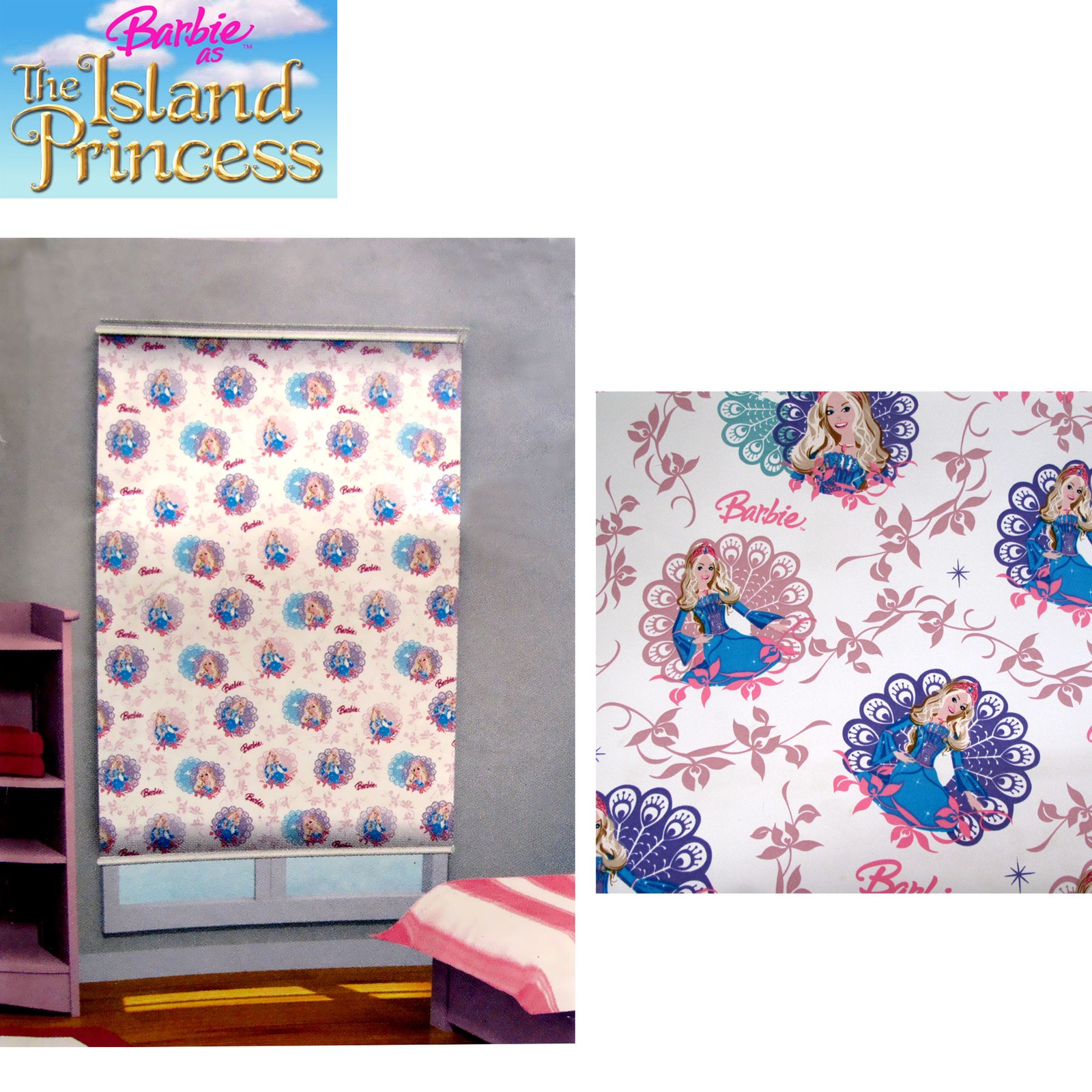 Barbie Blockout Roller Blind 120 x 210 cm