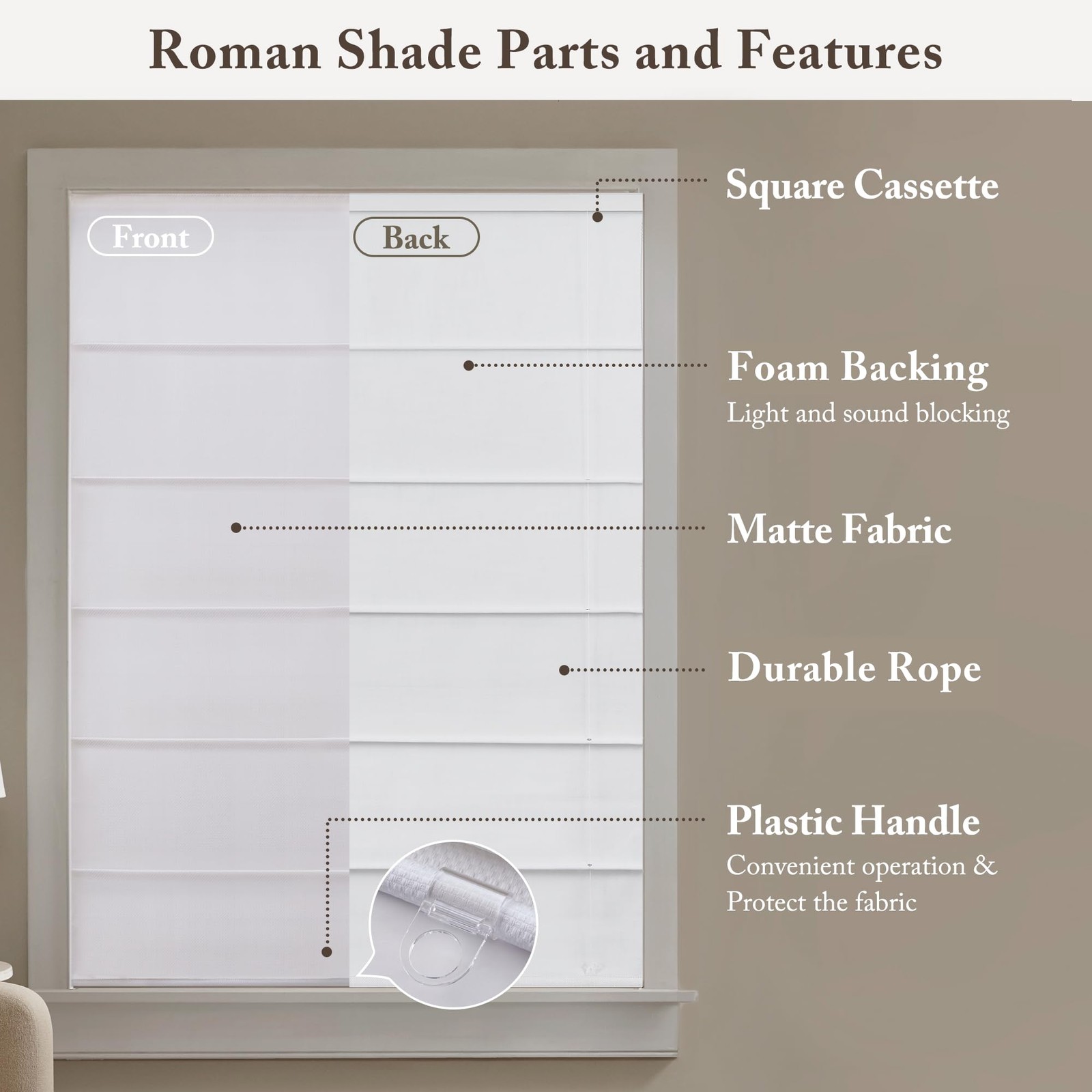 Madison Park Galen Matte White Cordless 35″W x 64″H, Basketweave