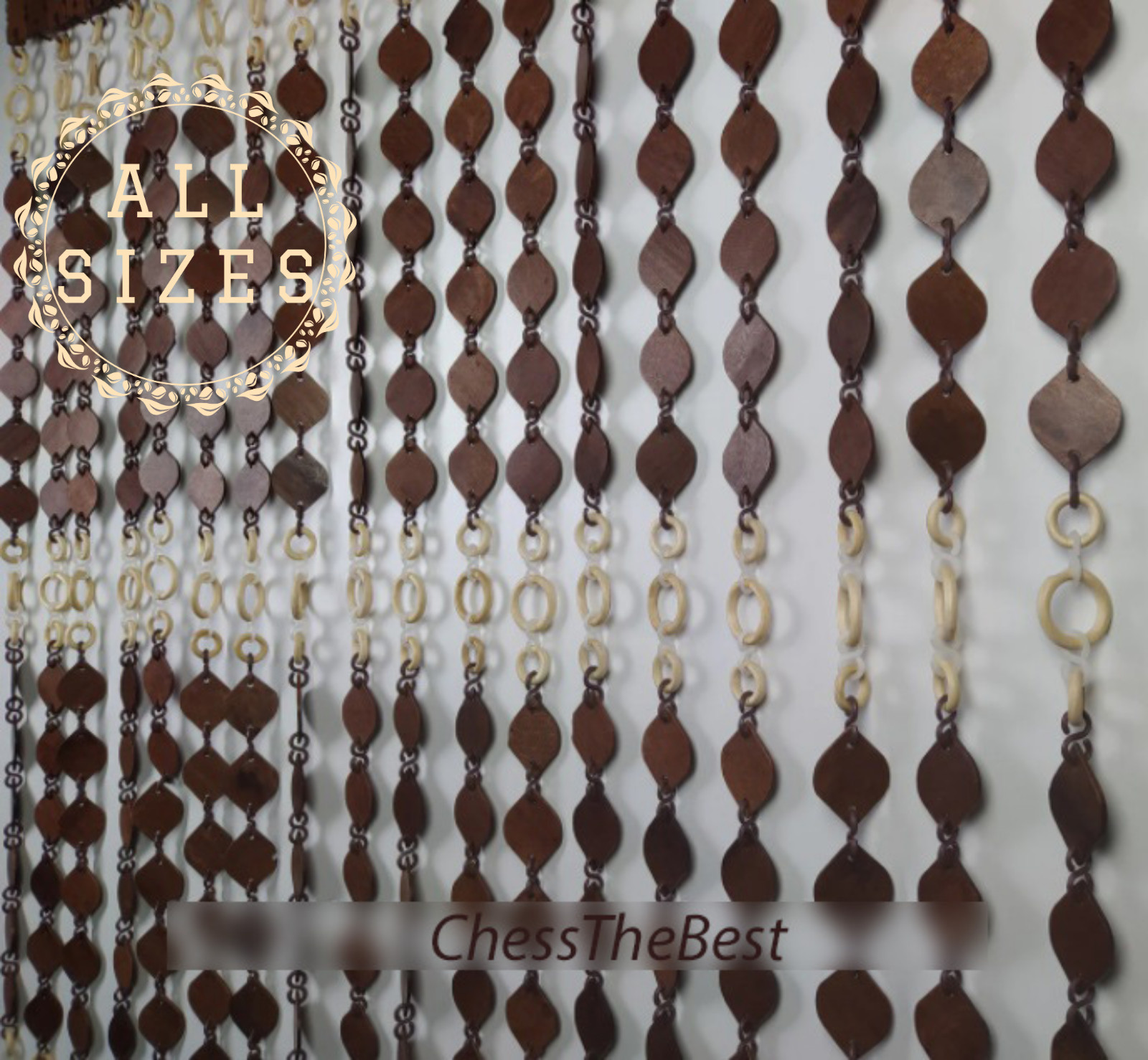 Curtains Door Wood, Custom Wooden Beads Doorway Curtain, Curtain Wood Handmade