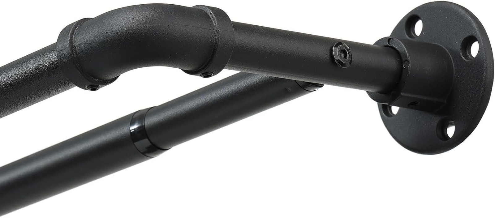 Heavy Duty Adjustable Double Curtain Rod 31-137 Inch – Black Wrap Around Design