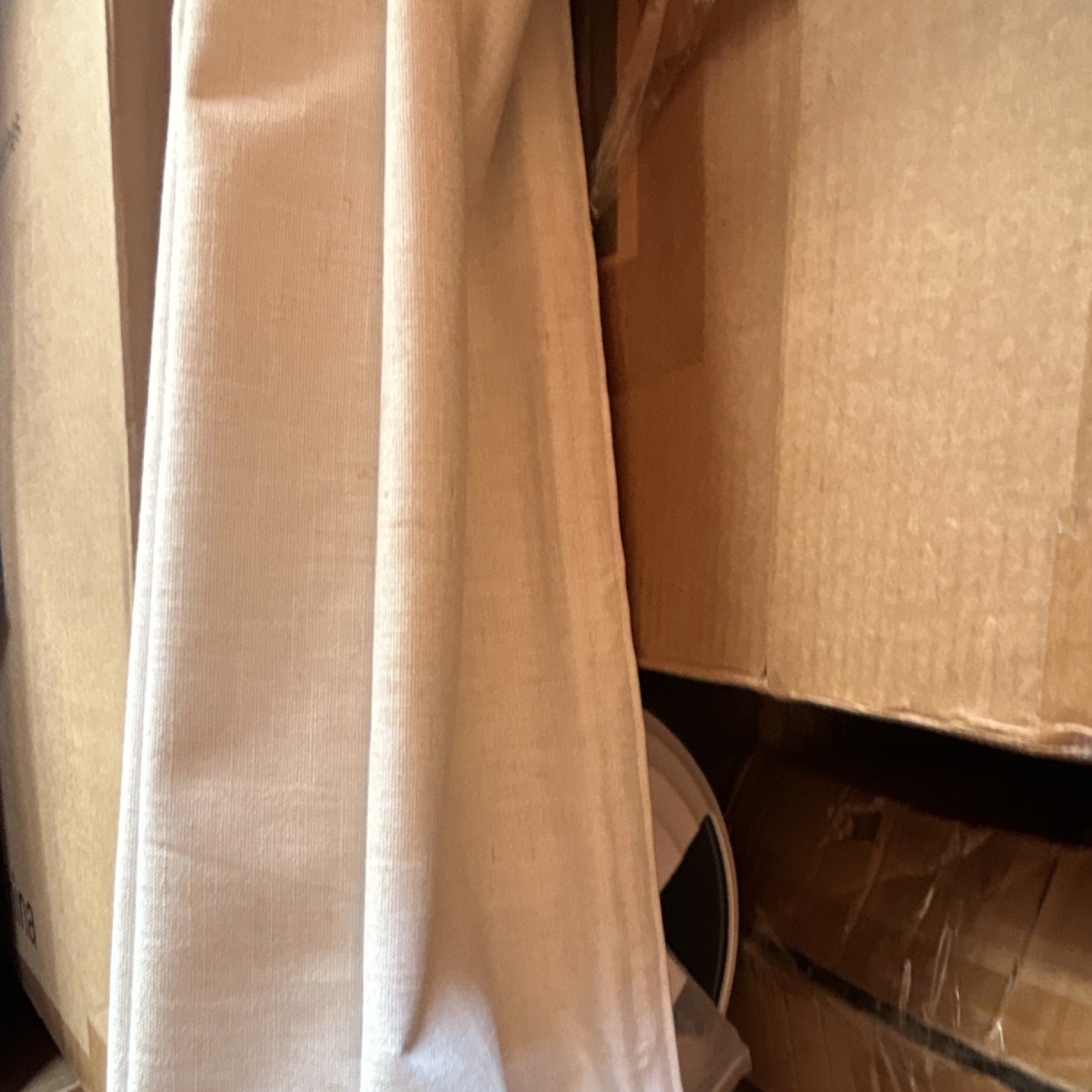 Beige Fabric Roman Shade Window Frame Mounted Solid Pattern 28″ W x 64″ H,