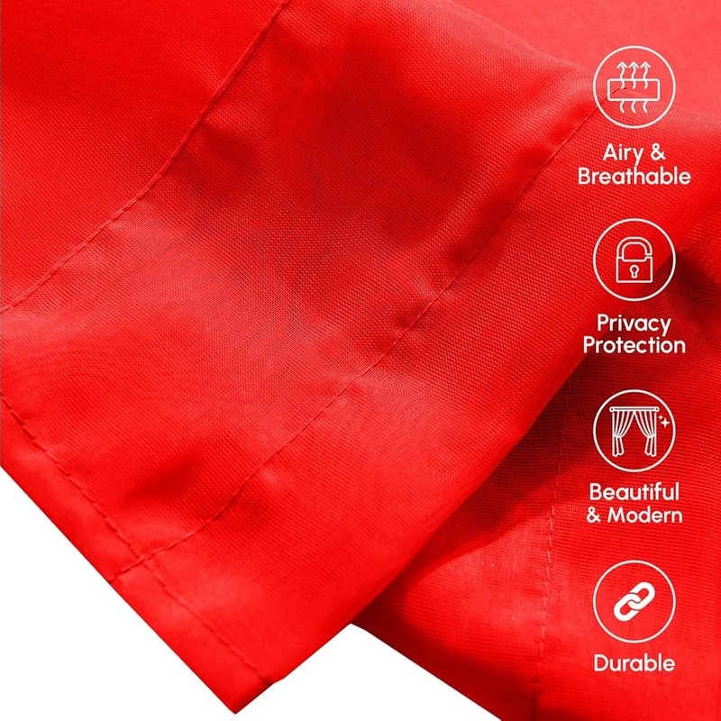 Light Filtering Sheer Curtains 2 Panels Polyester Window Treatment Privacy New