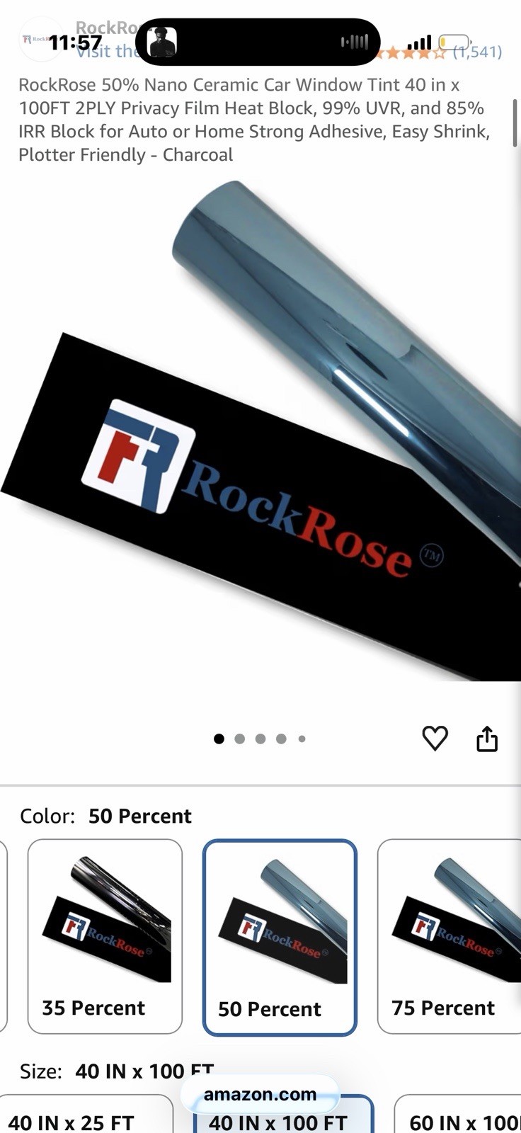 Rockrose Window Film 40”x100’