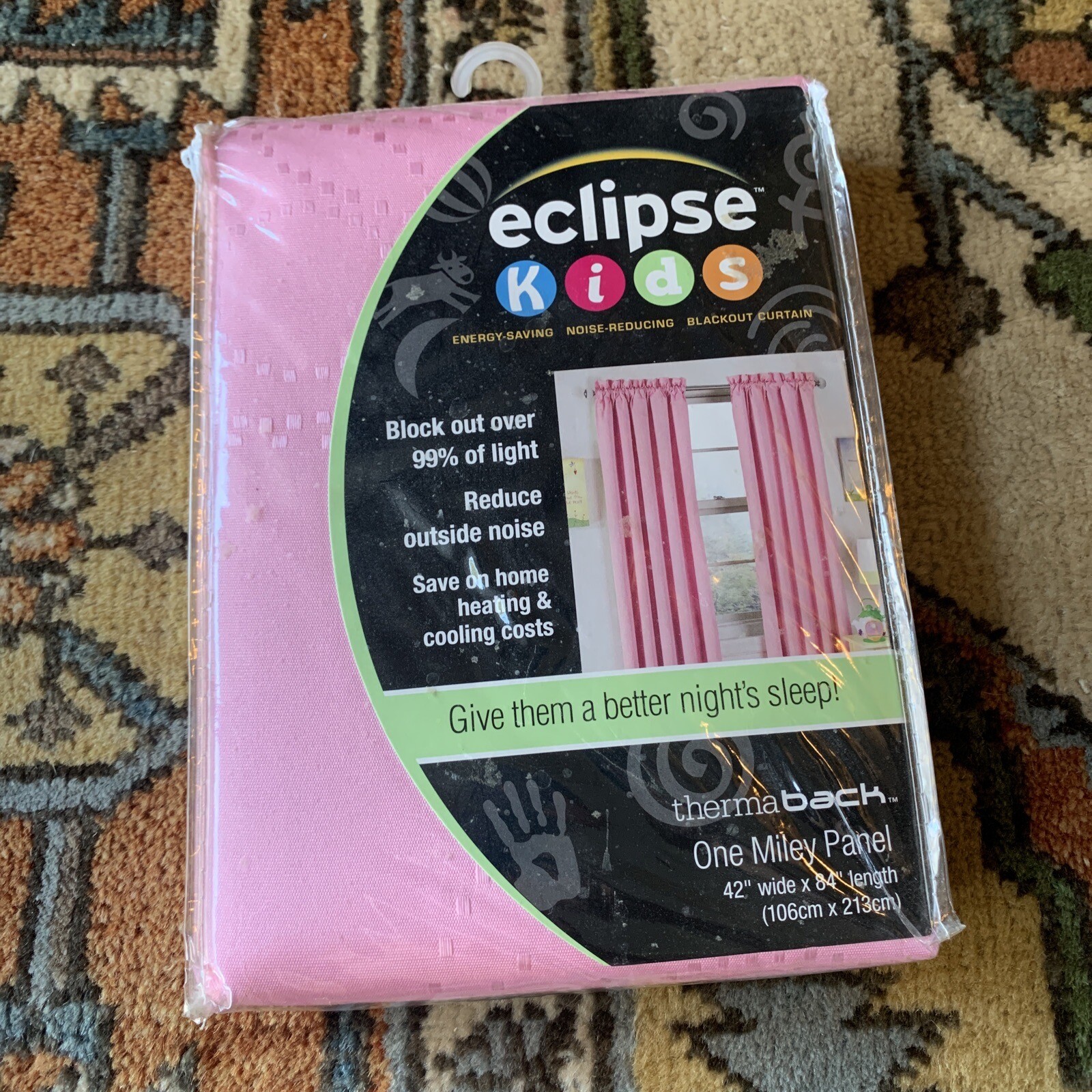 Eclipse Kids 84″ x 42″ Thermal Blackout Panel, Pink, NEW UNOPENED
