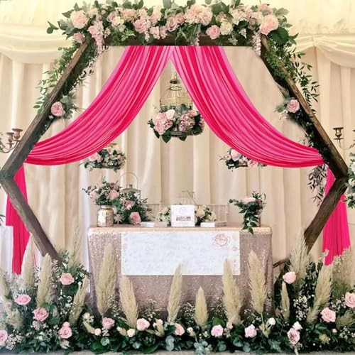 Arch Drapes Wedding Arch Draping Fabric 20FT 29″W x 240″L (Pack of 1) Hot Pink