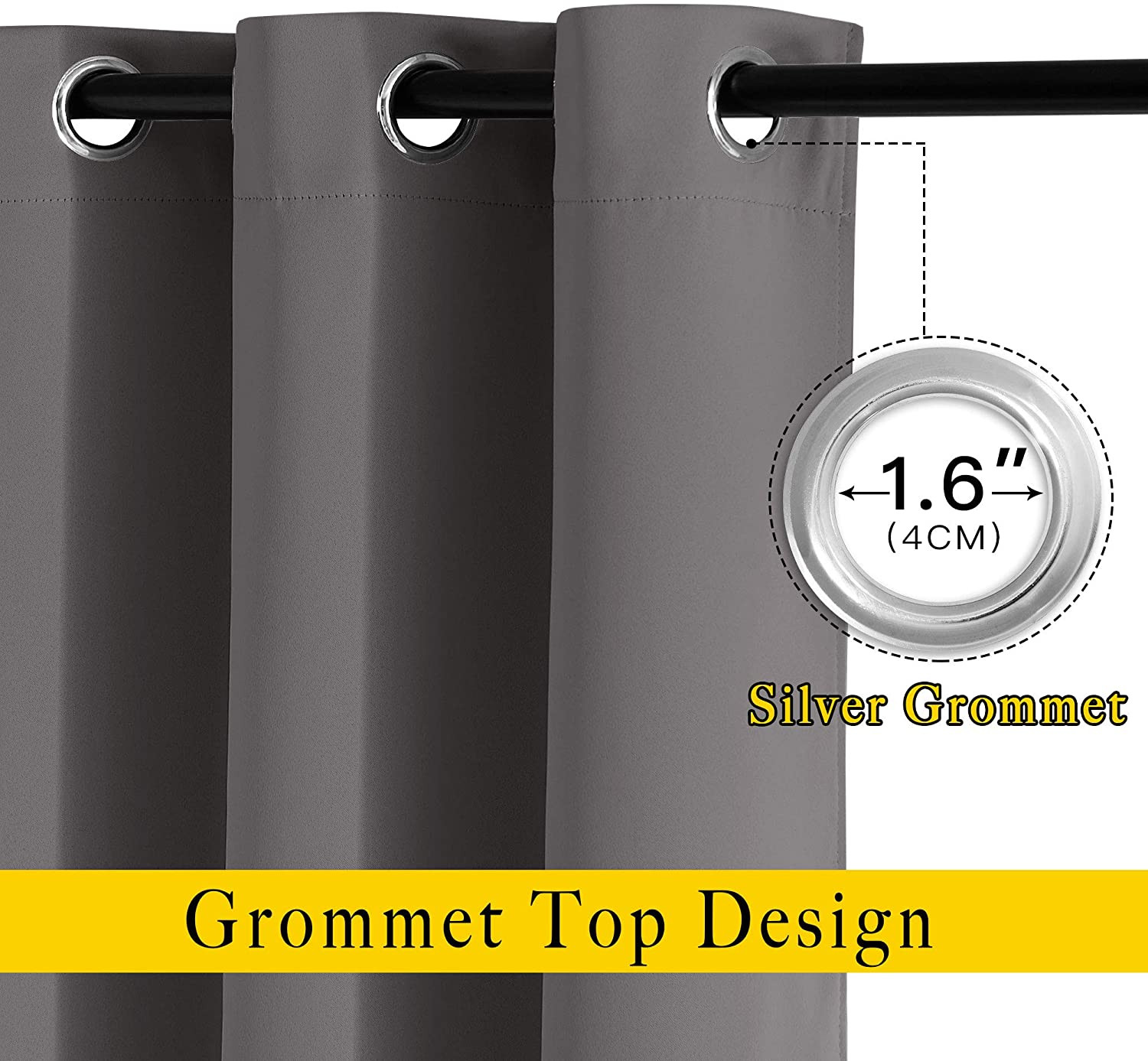 NICETOWN Gray Blackout Curtains for Bedroom 84 Inches Long – Thermal Drapes Grom