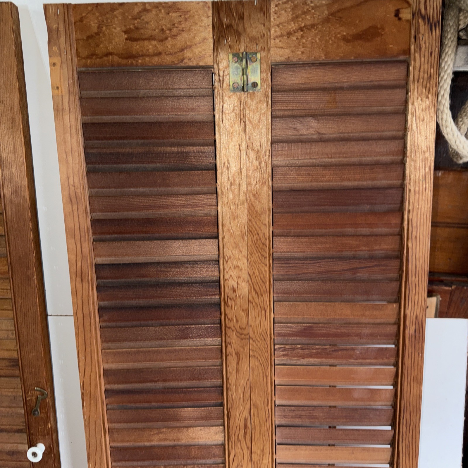Tall louvered pine Shutters for interior use 31 1/2 x 36