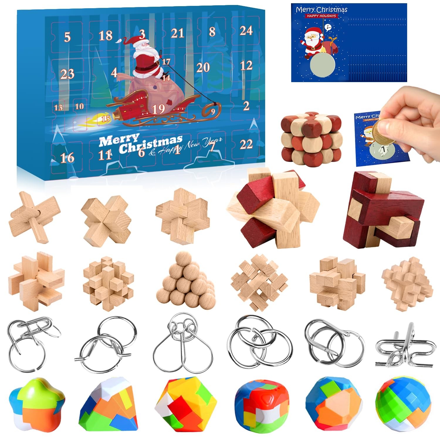 Advent Calendar 2025, Brain Teaser Puzzles Present Box for Kids and Adults, 2…