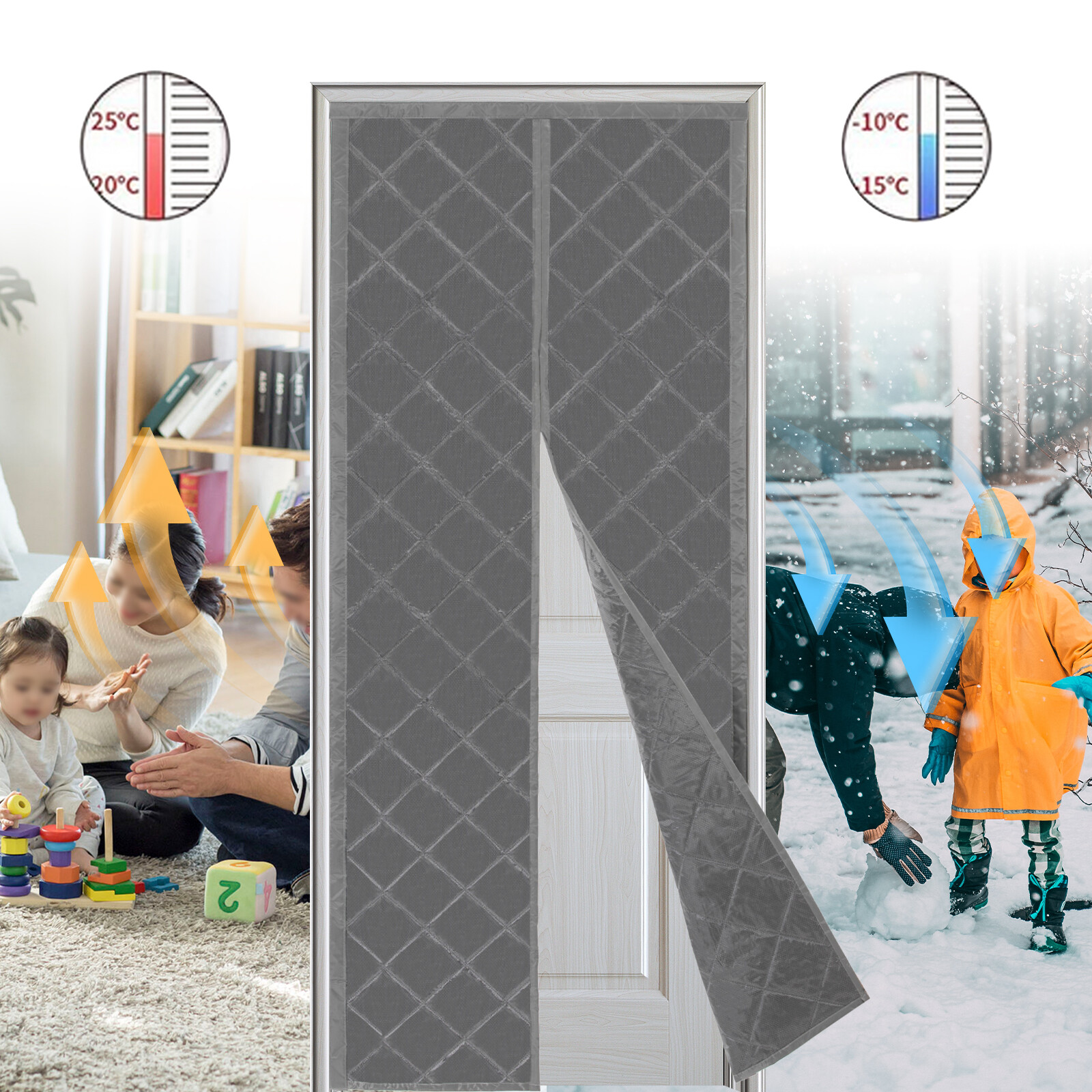 Magnetic Thermal Insulated Door Curtain Door Curtain Waterproof Door Covers