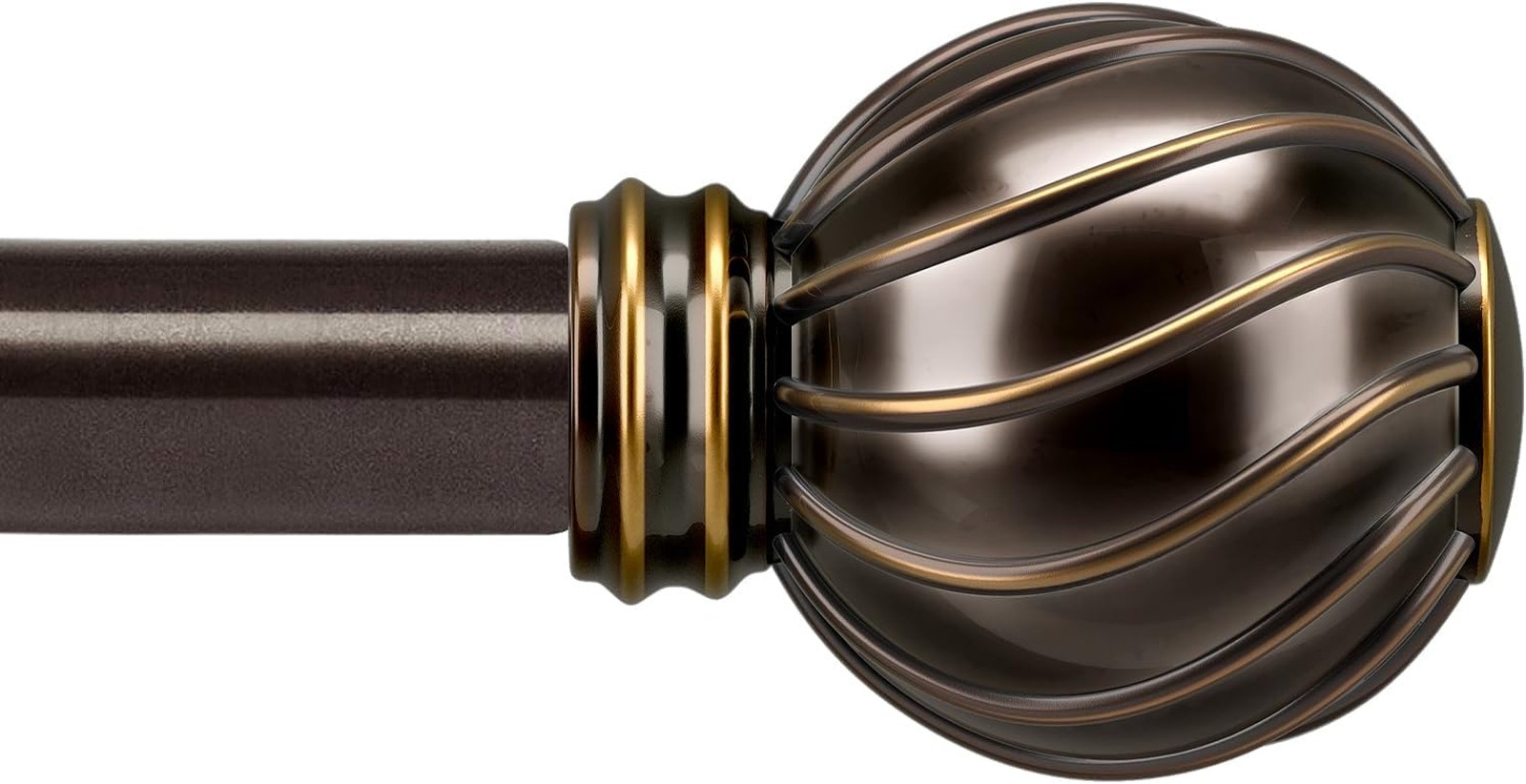 Brown Adjustable Curtain Rods for Windows 36 to 120 Inches Heavy Duty 7/8 Inch