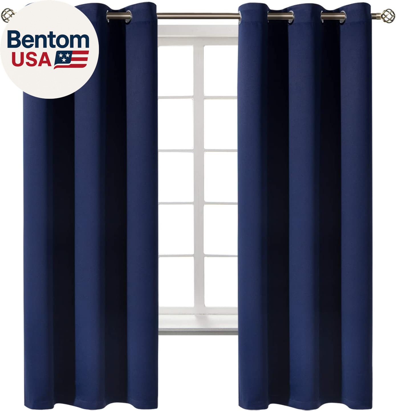 Blackout Curtains for Bedroom 63 Inches Long – Navy Blue Room Darkening Thermal