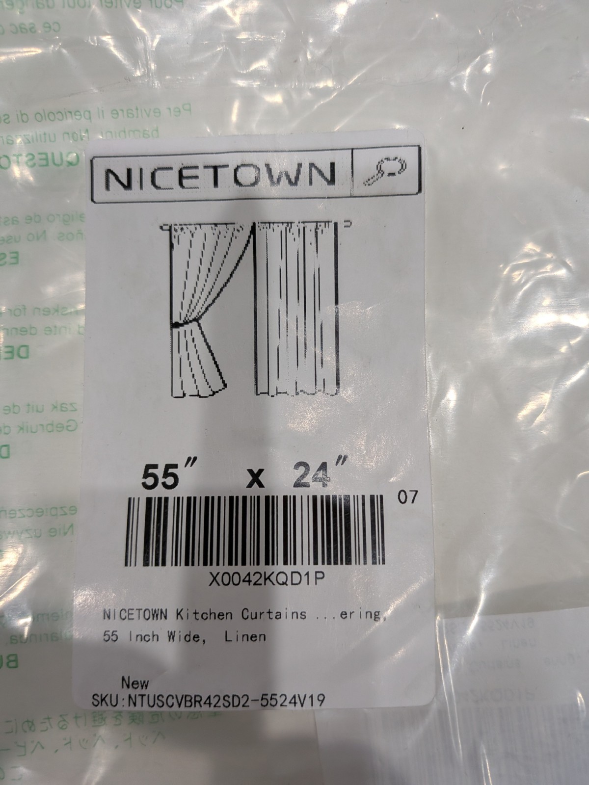 Nicetown kitchen Curtains Linen 24″X55″ Wide 2 Panels