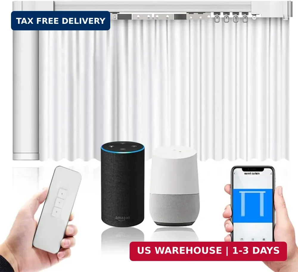 Electric Smart Curtains System, Automatic Curtain Opener, Motorized Curtains Rod