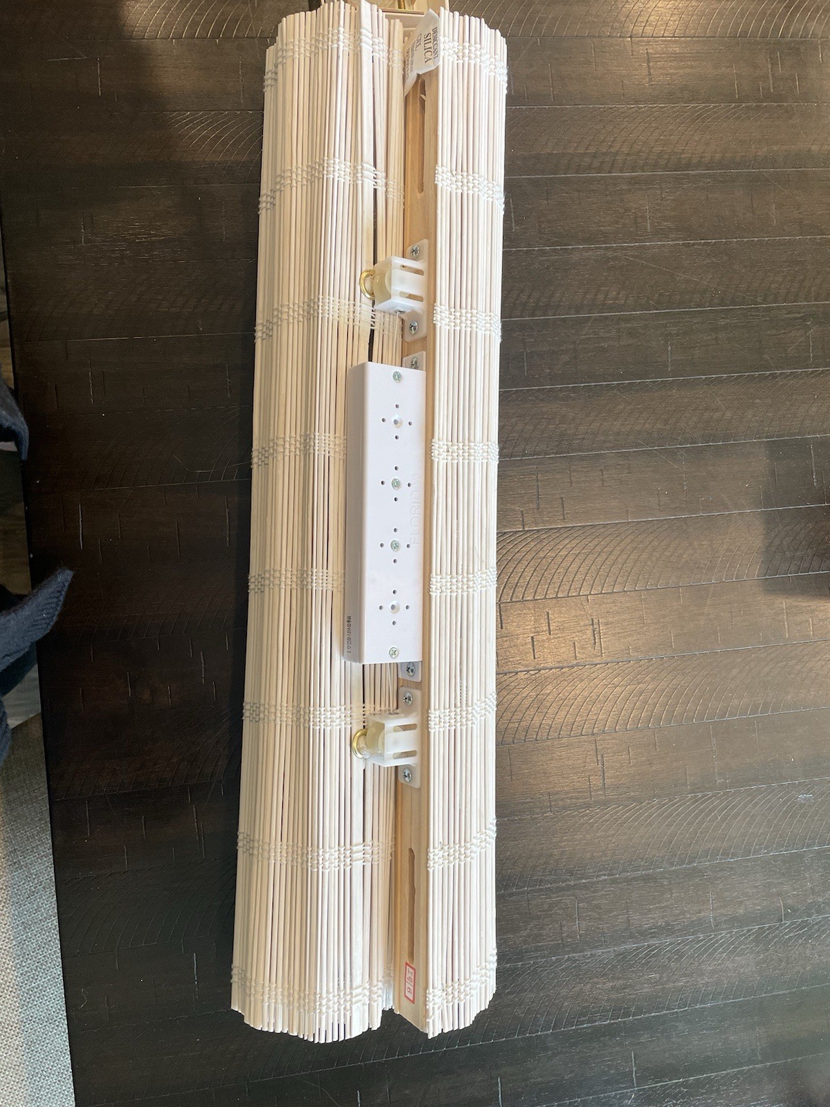 Radiance Cordless White Matchstick Bamboo Roman Shade, 22.5“ x 64”