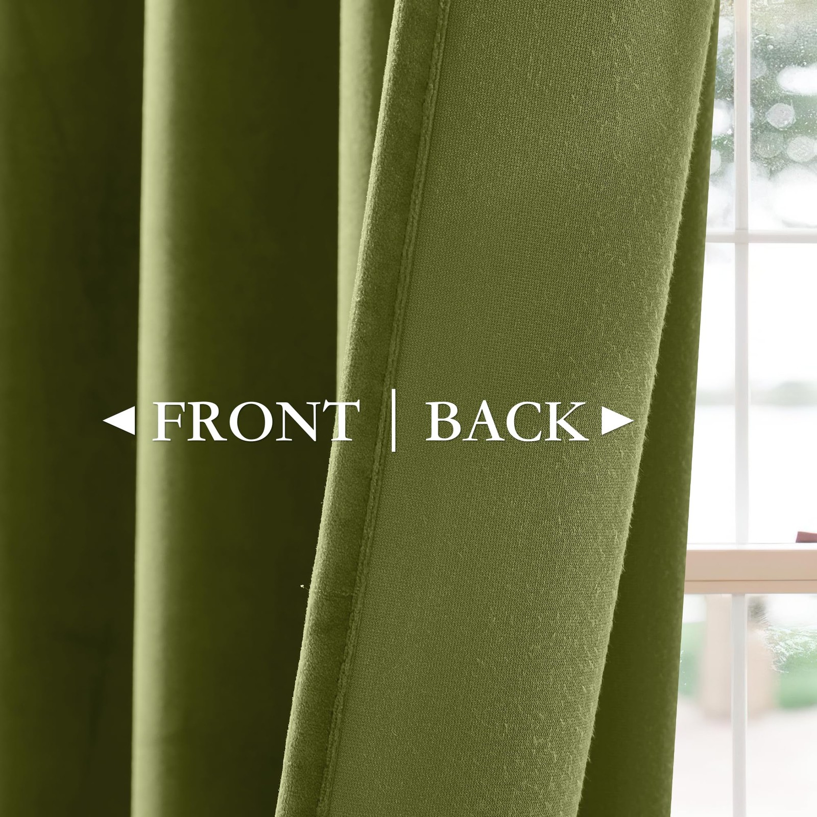 Olive Green Pinch Pleat Velvet Curtains, Super Soft Room Darkening Bedroom Cu…