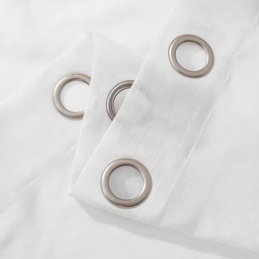White Solid Grommet Sheer Curtain – 55 In. W X 84 In. L (Set of 2)