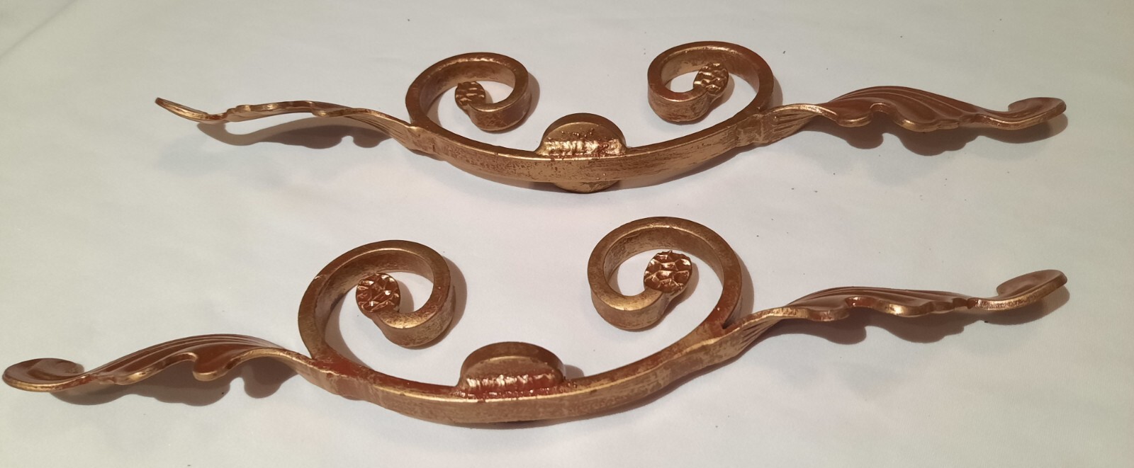 Antique Cast Iron Drapery Finials Hardware Angel Cherub With 8 Drapery Rings