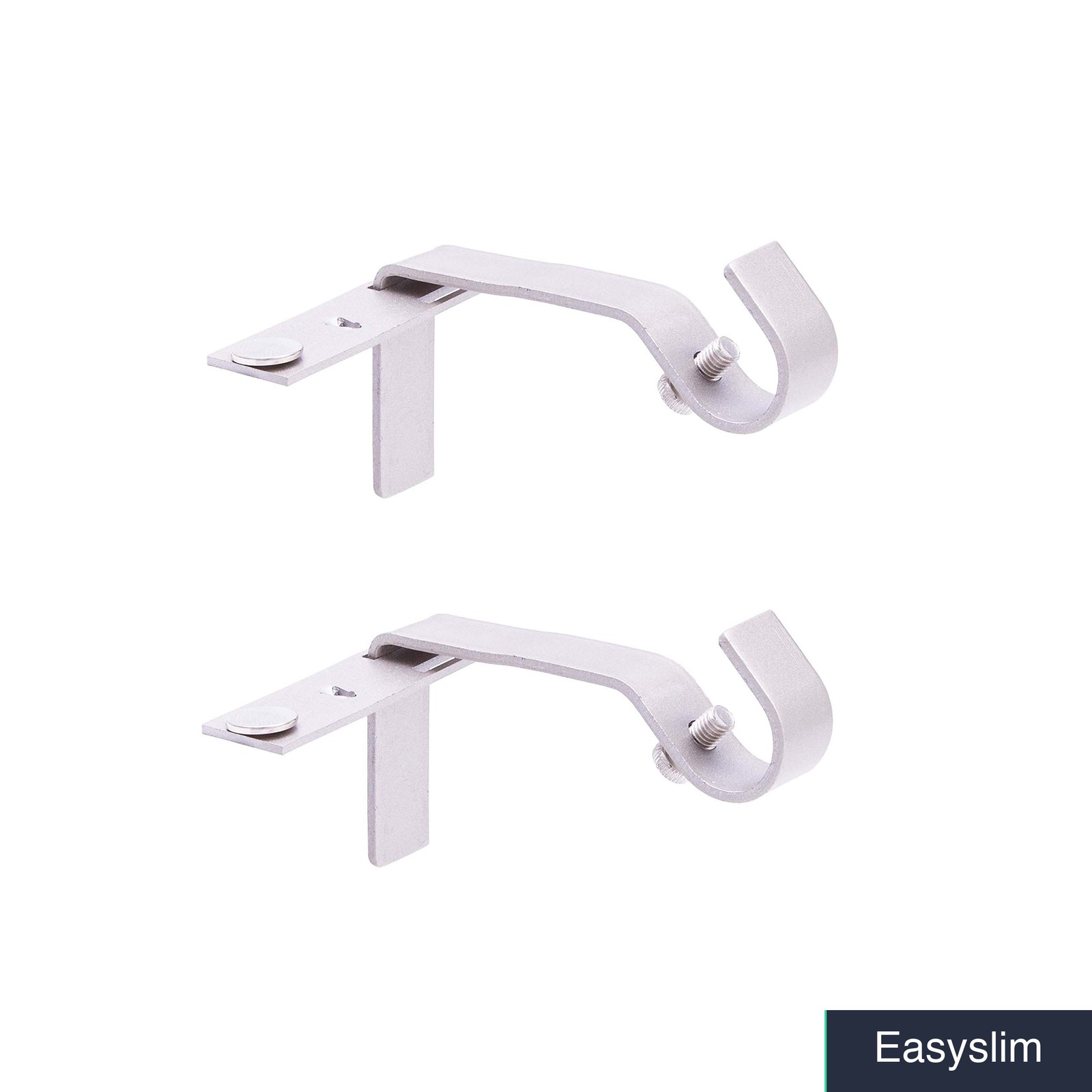 Curtain Rod Brackets 5/8 Inch Brushed Nickel Metal 2 Count Mount