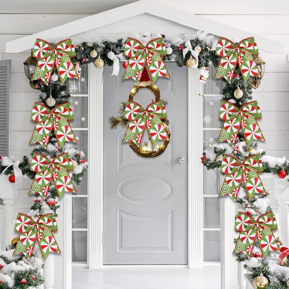12 Lazos De 6.3 Pulgadas Grandes Para Arbol Adornos Decoracion Navidad En Oferta