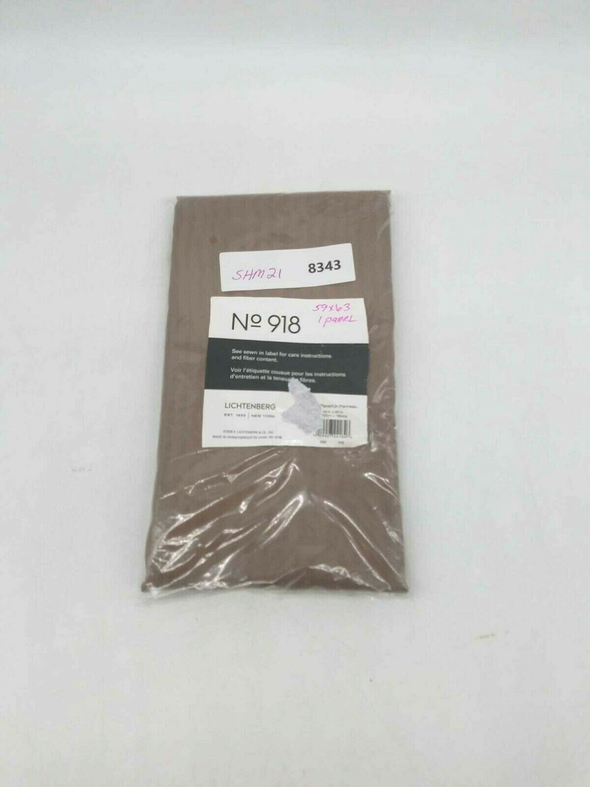 Lichtenberg No 918 Emily Sheer Voile Rod Pocket Brown 1 Panel Curtain 59X63 Inch