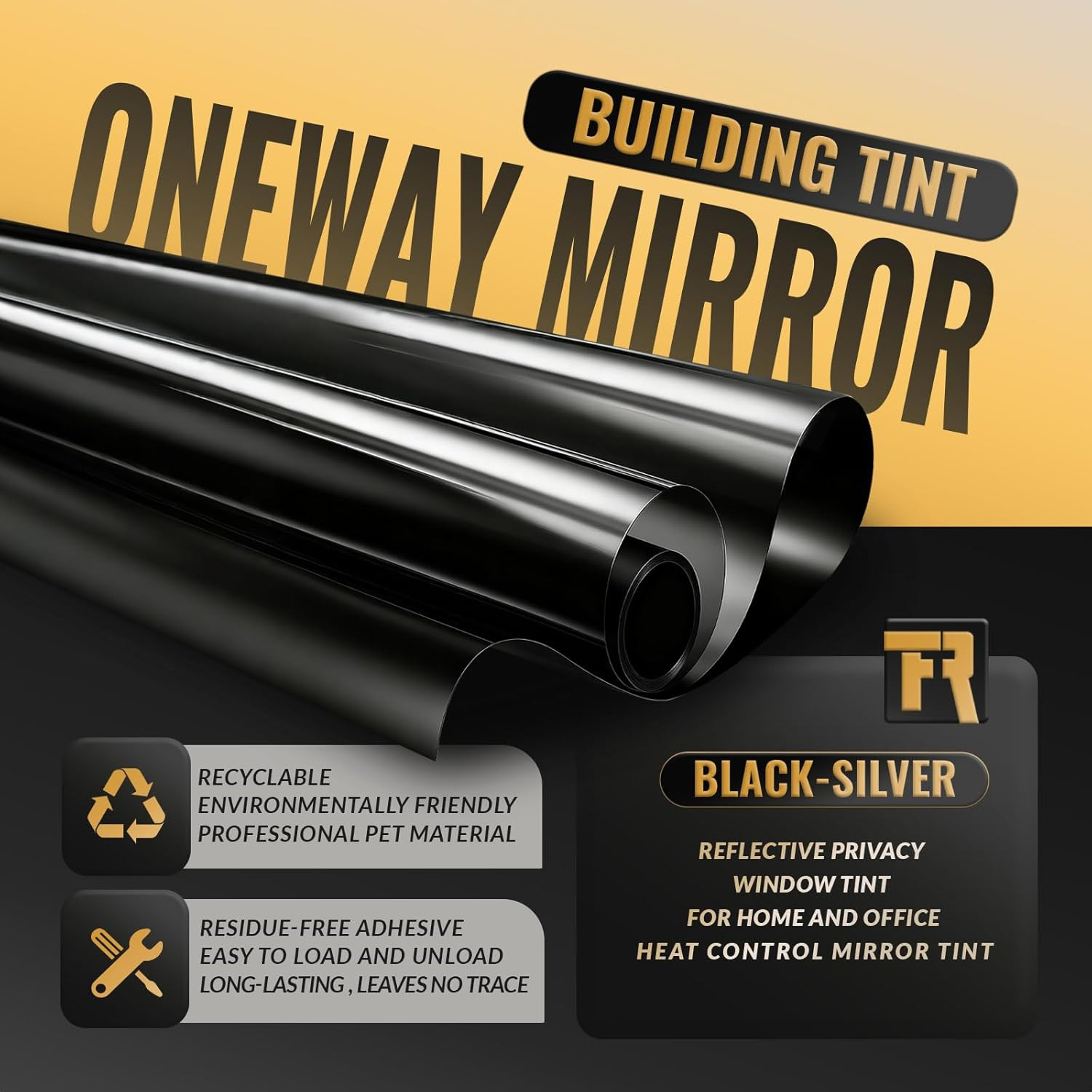 One Way Privacy Window Film – 99% UV Block, Heat Reflective, 36″x100