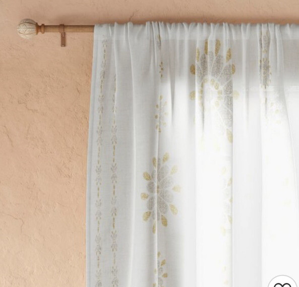 OPALHOUSE Sheer Curtain Amber Medallion 54” X 95” New