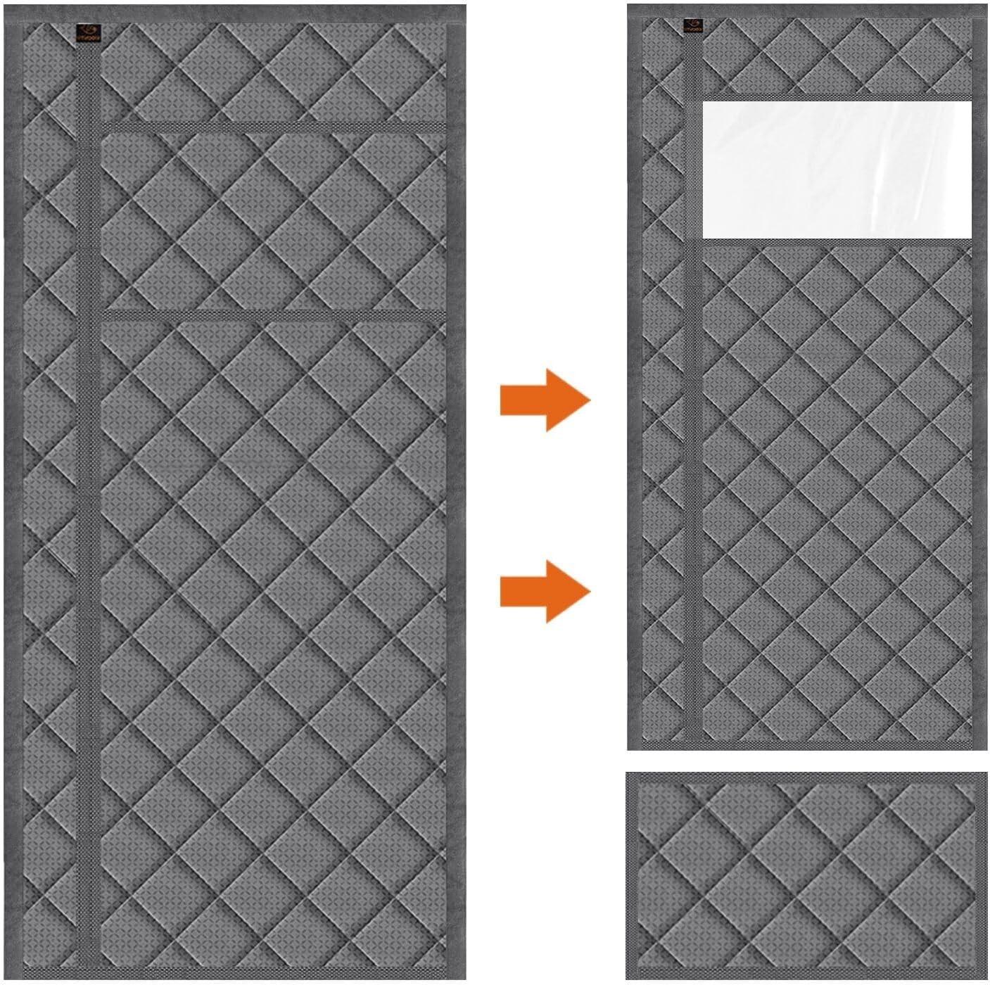 Detachable Magnetic Thermal Insulated Door Curtain 36″ x 80″ – Gray Elegance