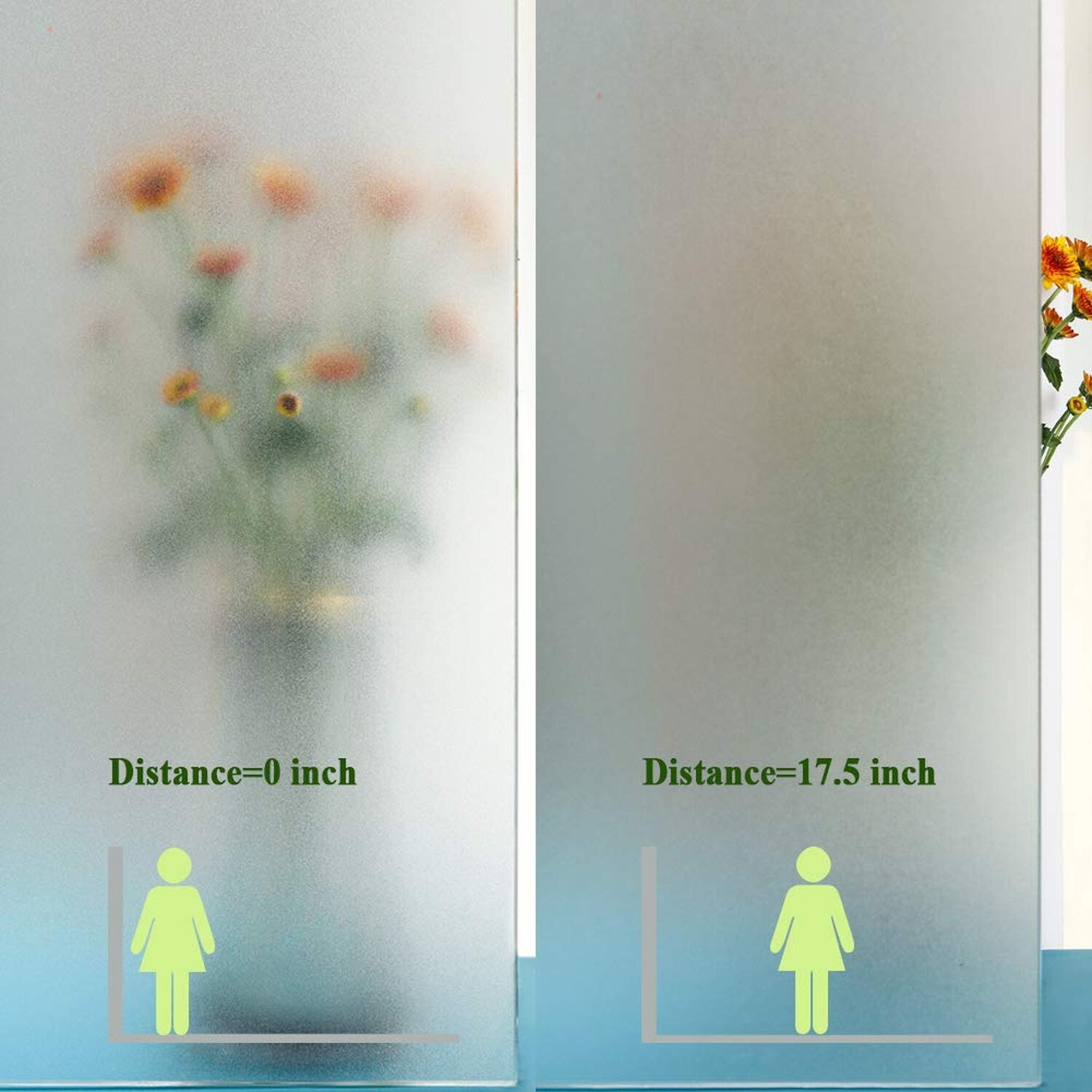 Frosted Window Film,Privacy Static Cling Glass Door Film,Removable Stained Gl…