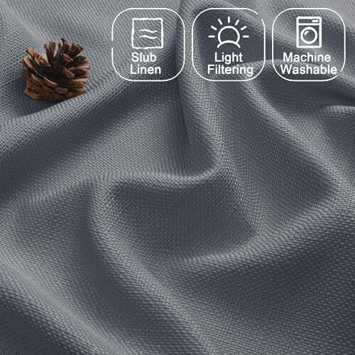 2 Panels Kitchen Curtains 36 Inch Length Tier Curtains, 30 x 36 inch Dark Grey