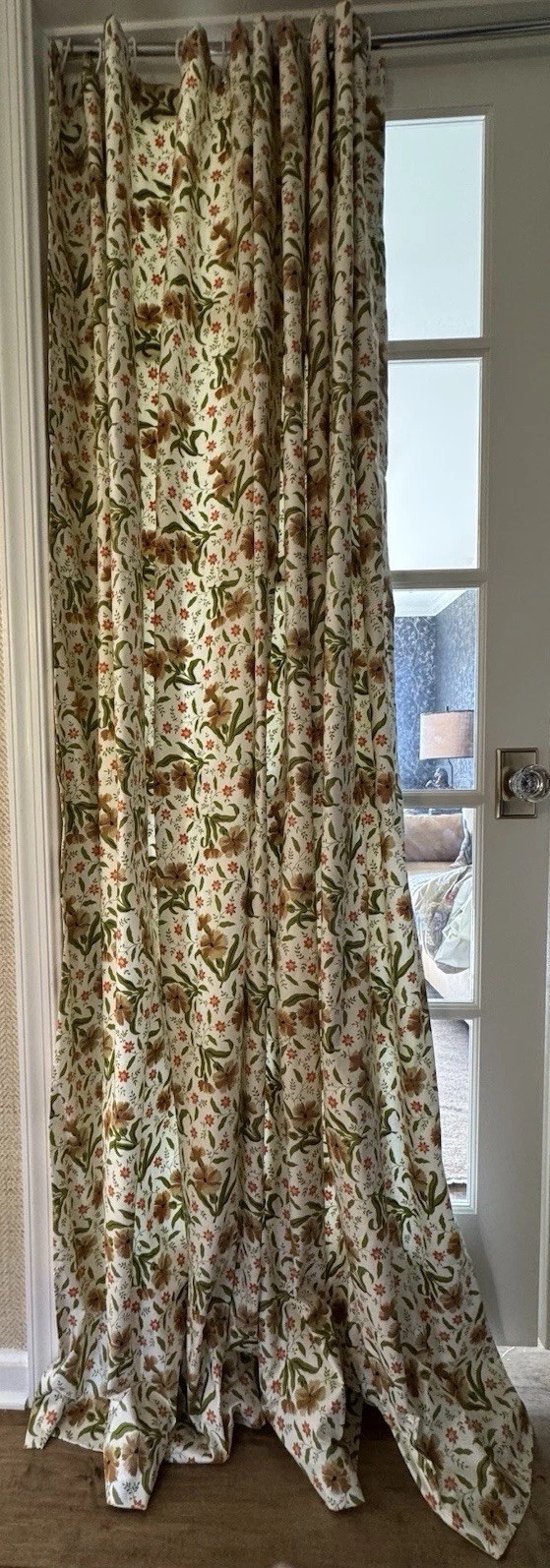 Custom Made English Country Floral Designer Drapery Single Panel 86×82 Estate