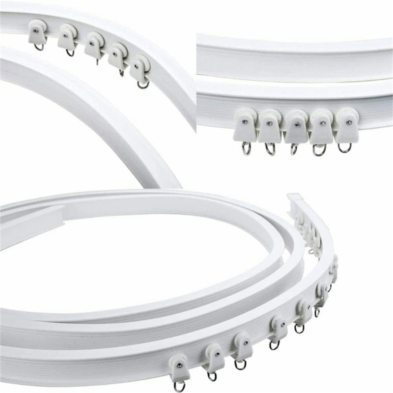 Customizable Curtain Rails 5 Meter Bendable and Cuttable Designs with Rollers