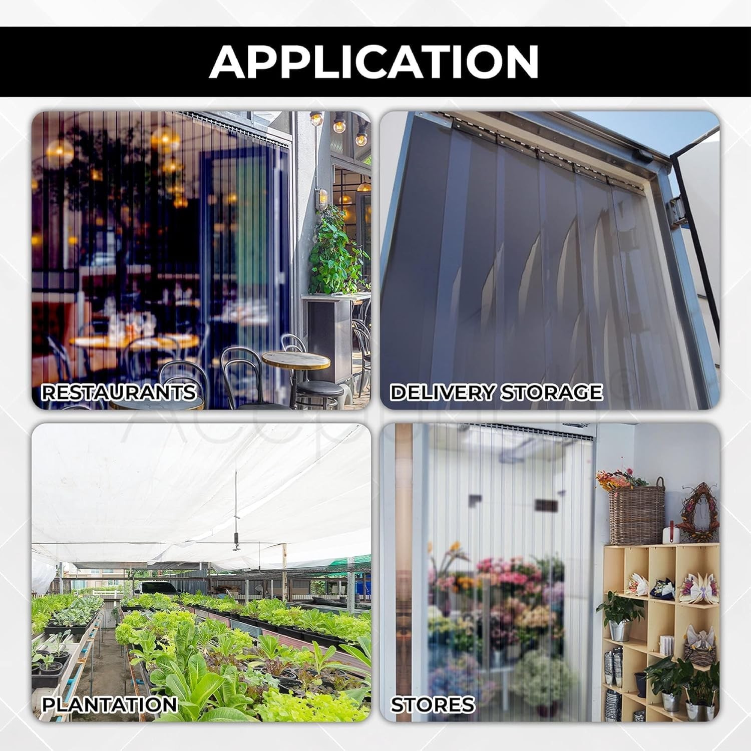 4×7′ Clear PVC Strip Curtain Kit Heavy Duty Insulation Warehouse AP1173