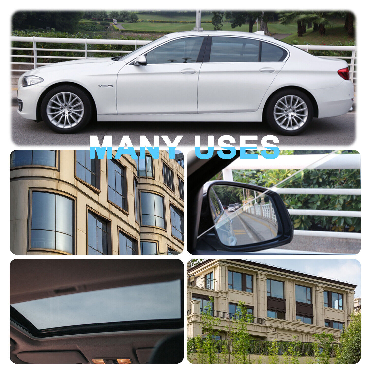 20″ x 20ft Uncut Roll Window Tint Film 5% 15% 25% 35% VLT Car Home Office Glass