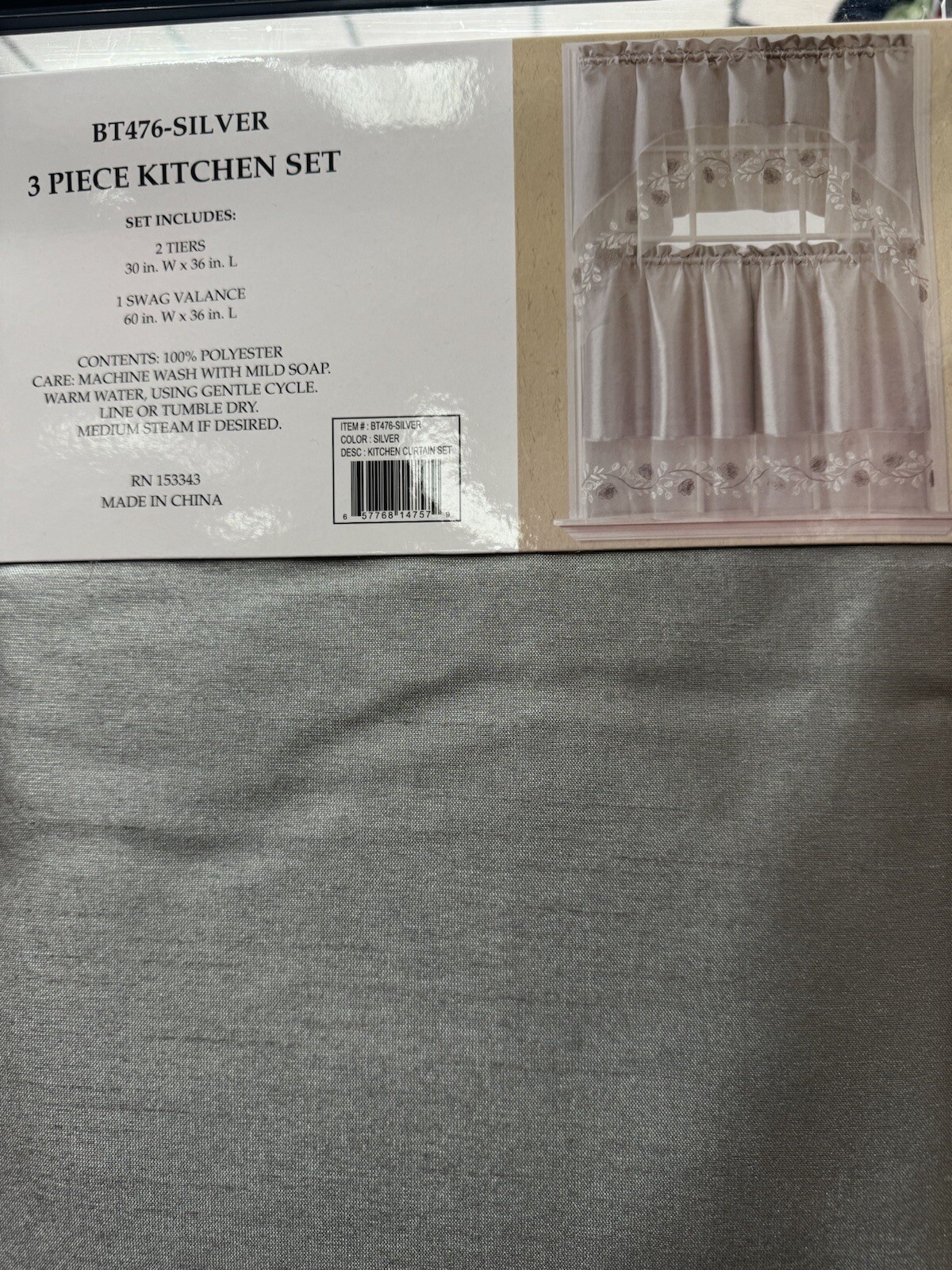 Kitchen Curtain Grey