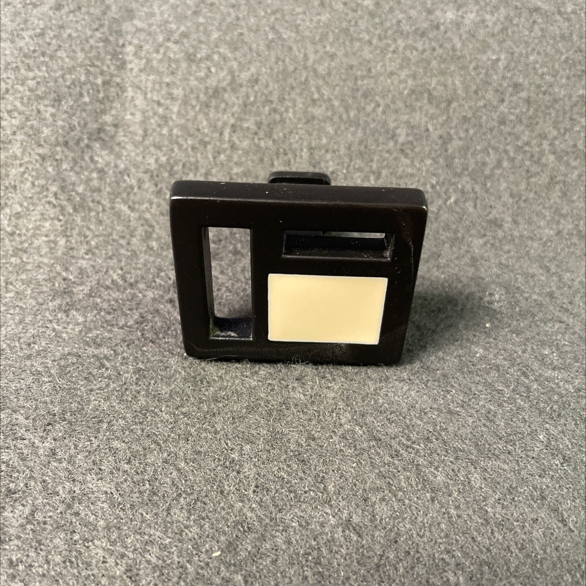 (5 Pack) AS-IS Geometric 1-3/16 x 1-1/2 inch Square Knob Black with Off White In