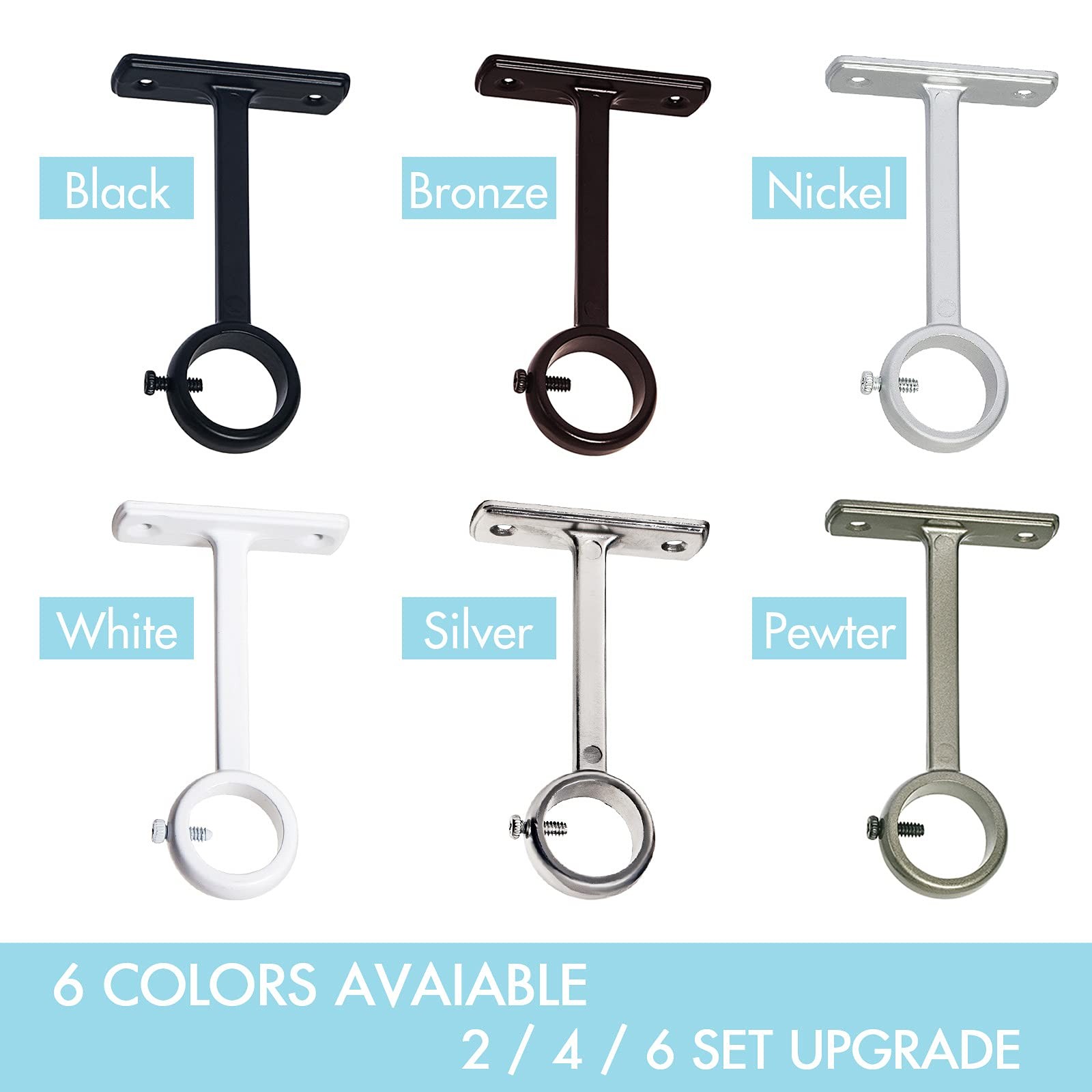 Ceilingmount Curtain Rod Bracket Ceiling Or Wall Mounted Heavy Duty Bracketset