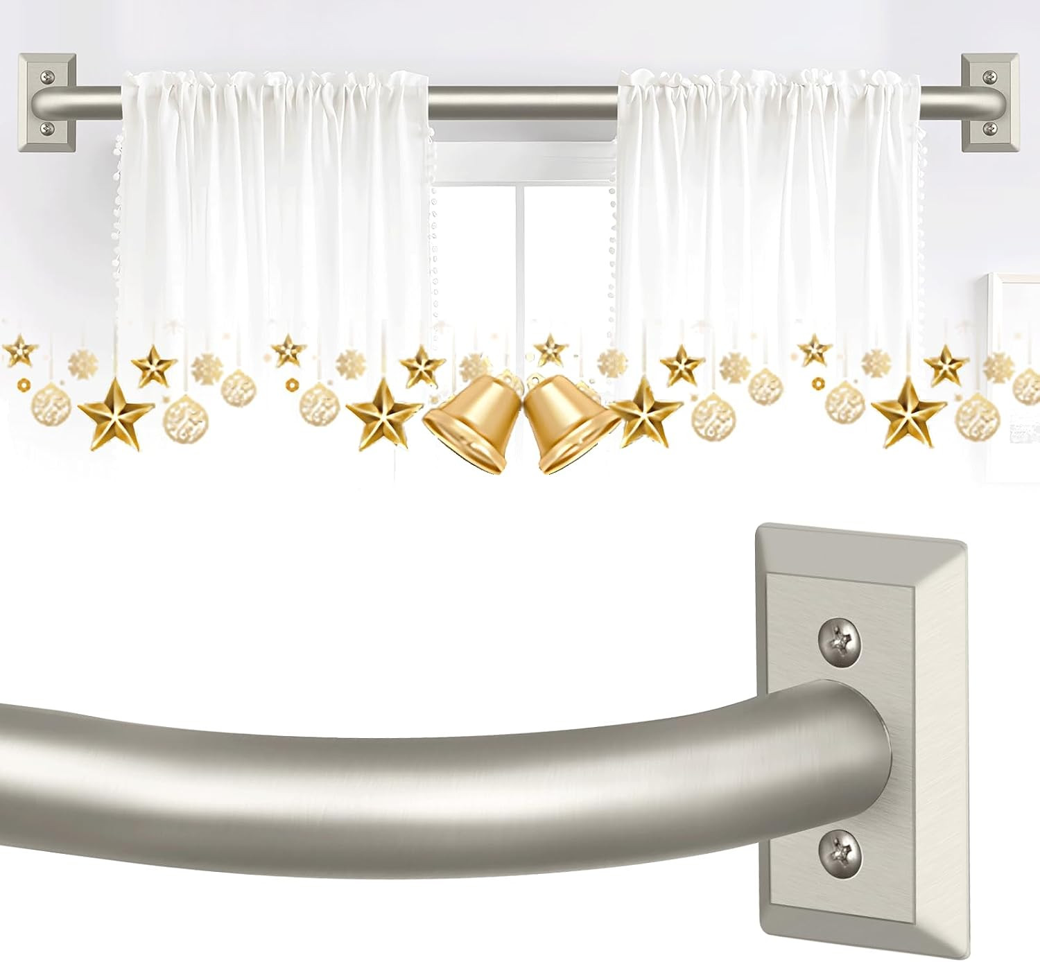 Bronze Wrap around Curtain Rods 28 to 48″:Blackout Adjustable Window Curtain Rod