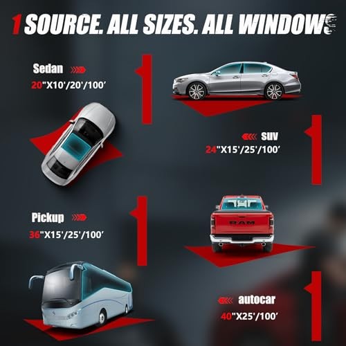 Ceramic Car Window Tint Film 50% VLT, 20″ x20FT 20 IN X 20 FT 50 Percent