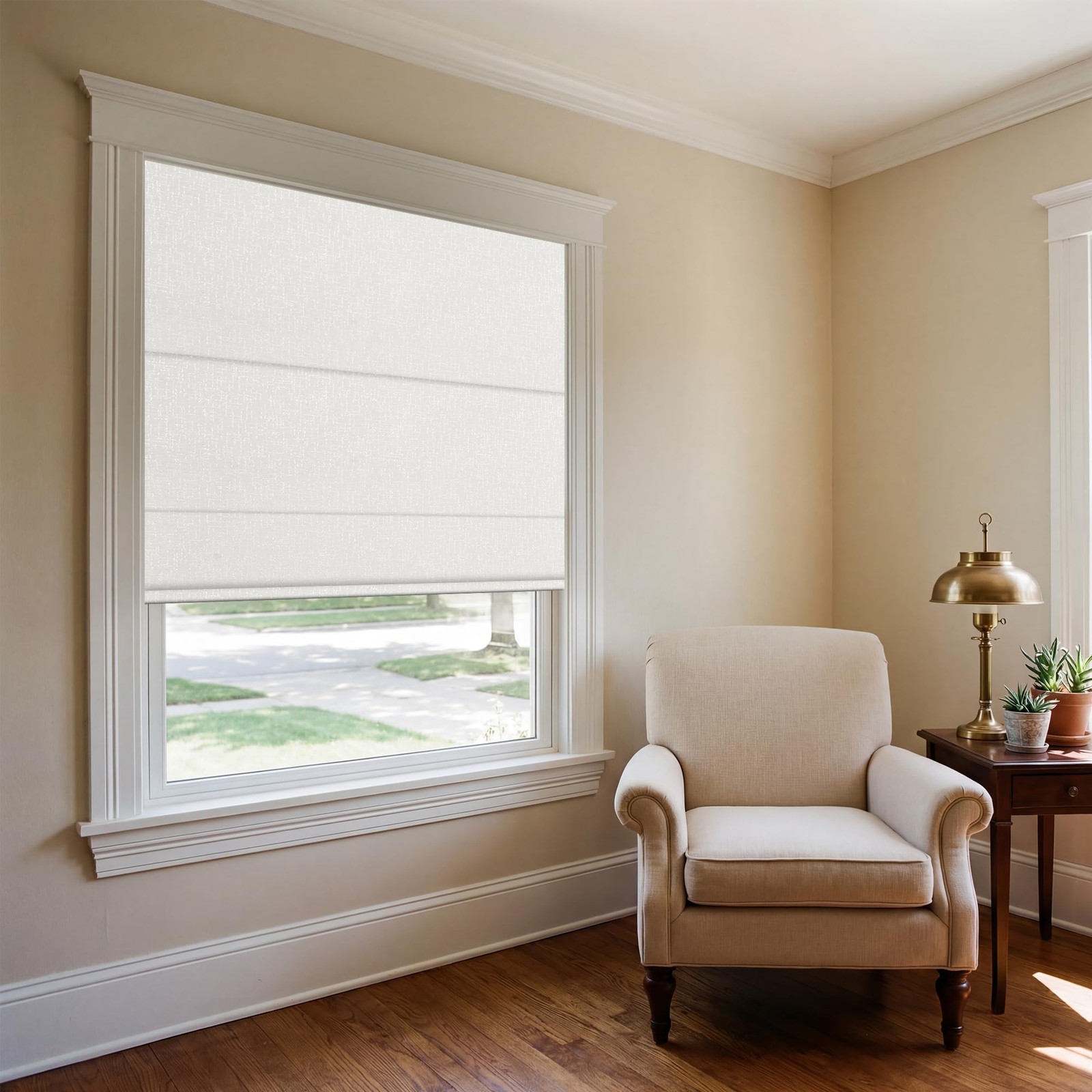 Sulugood Roman Shades Off White 34″W x 48″H