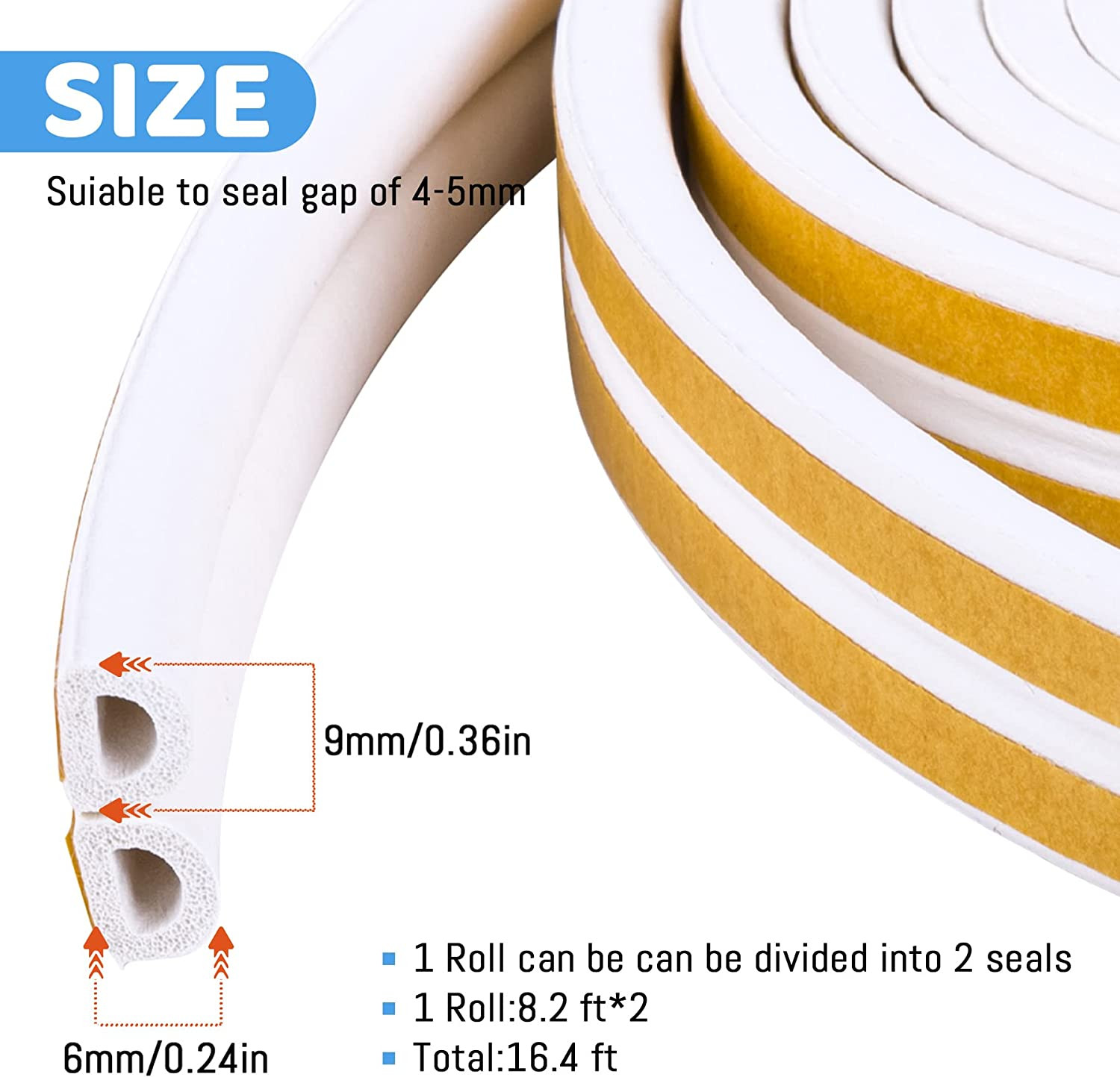 33FT Weather Stripping for Doors & Windows – Insulation & Weatherproofing Seal