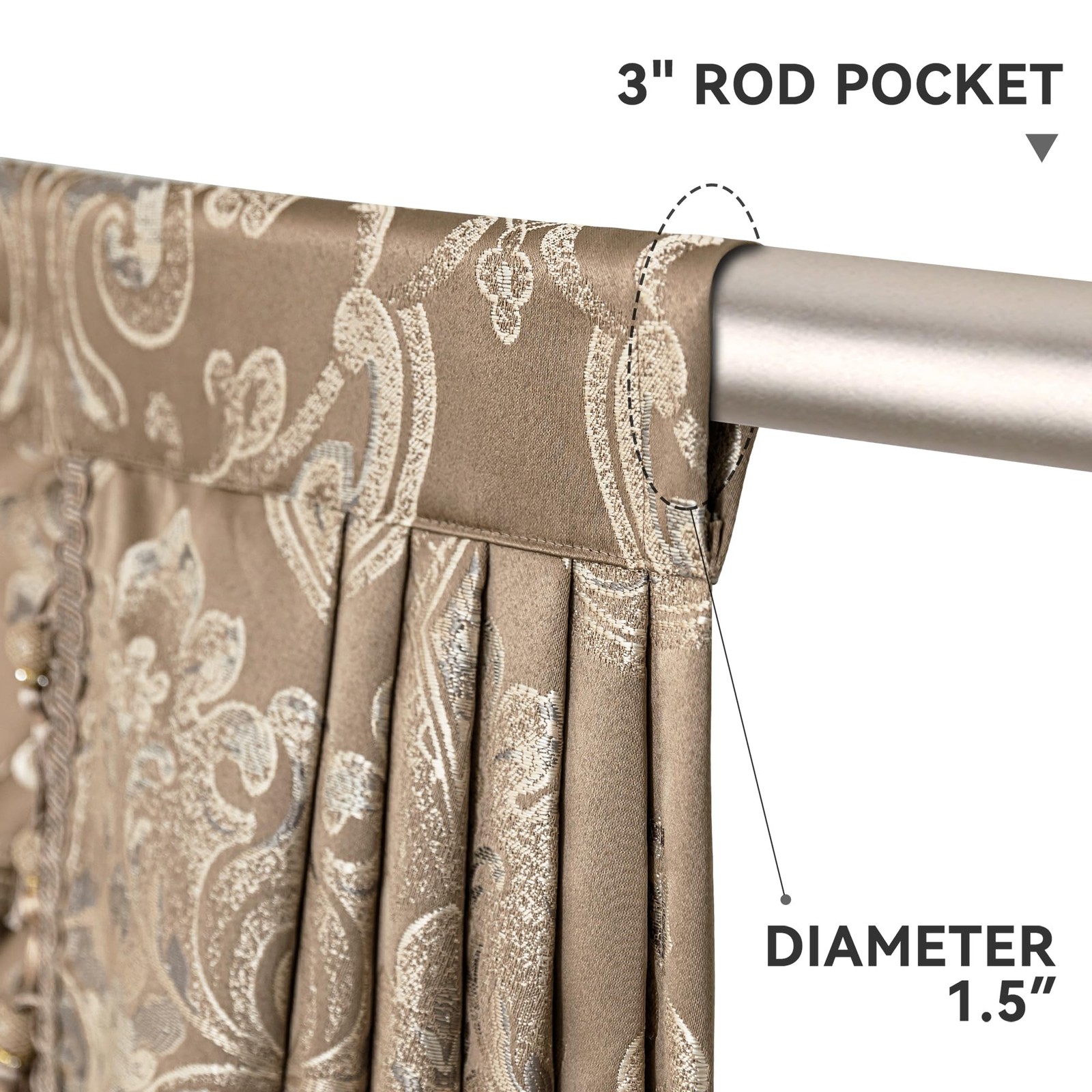 Elegant Jacquard Waterfall Valance with Tassels for Living Room & Bedroom