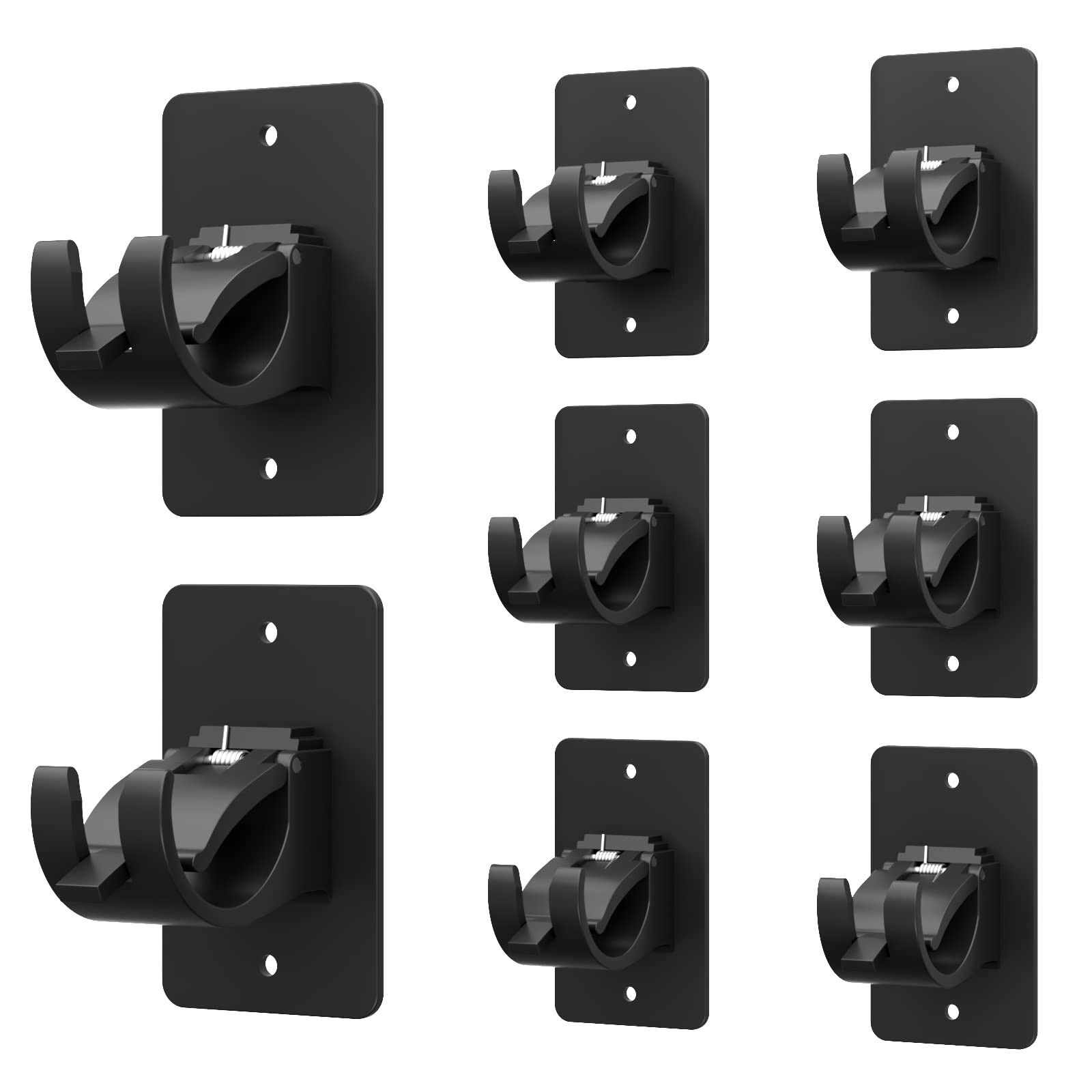8 Pieces Self Adhesive Curtain Rod Bracket, Universal Plastic Curtain Rod Hol…